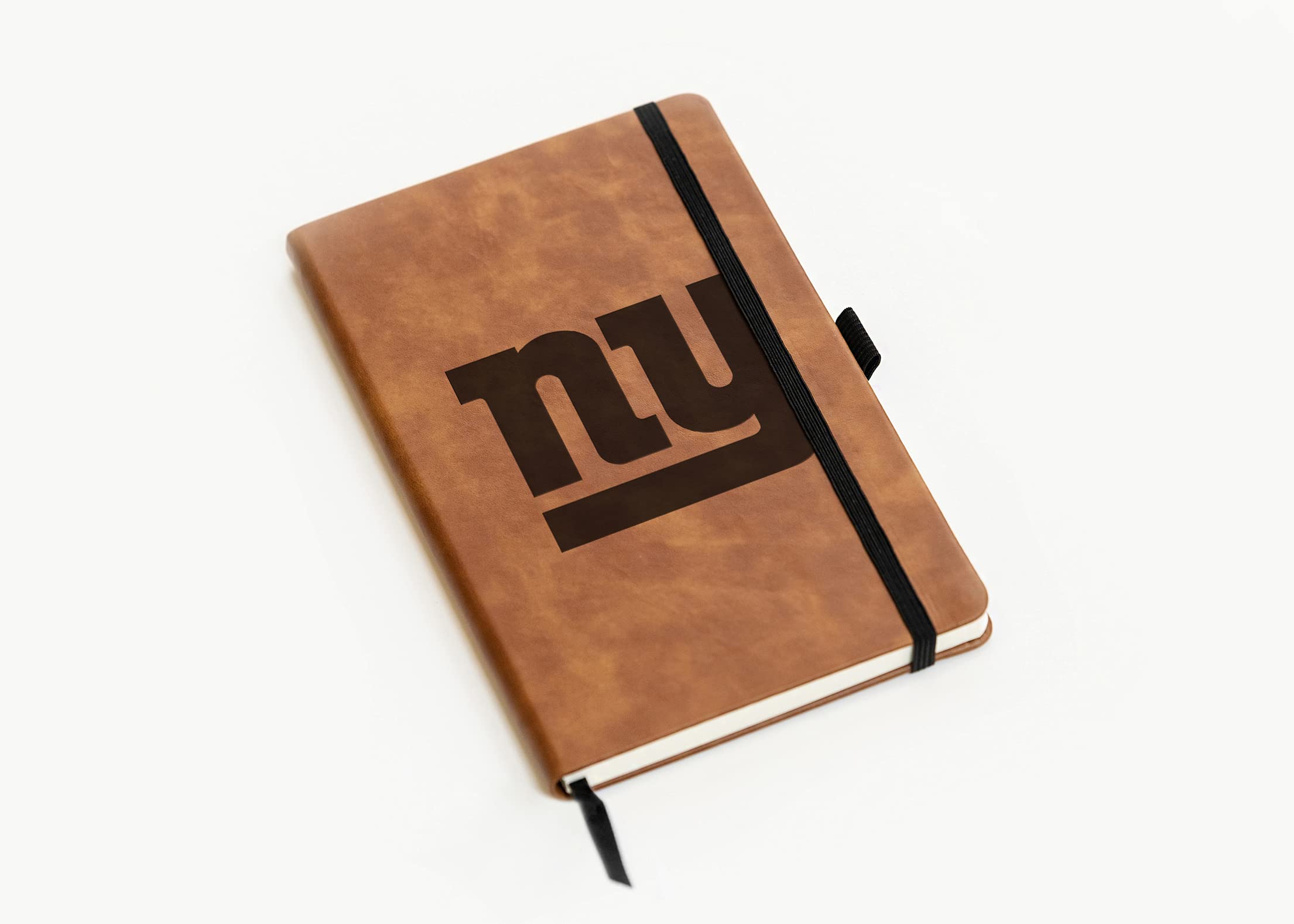 Official NFL New York Giants Brown Laser Engraved Small Notebook - 8.25