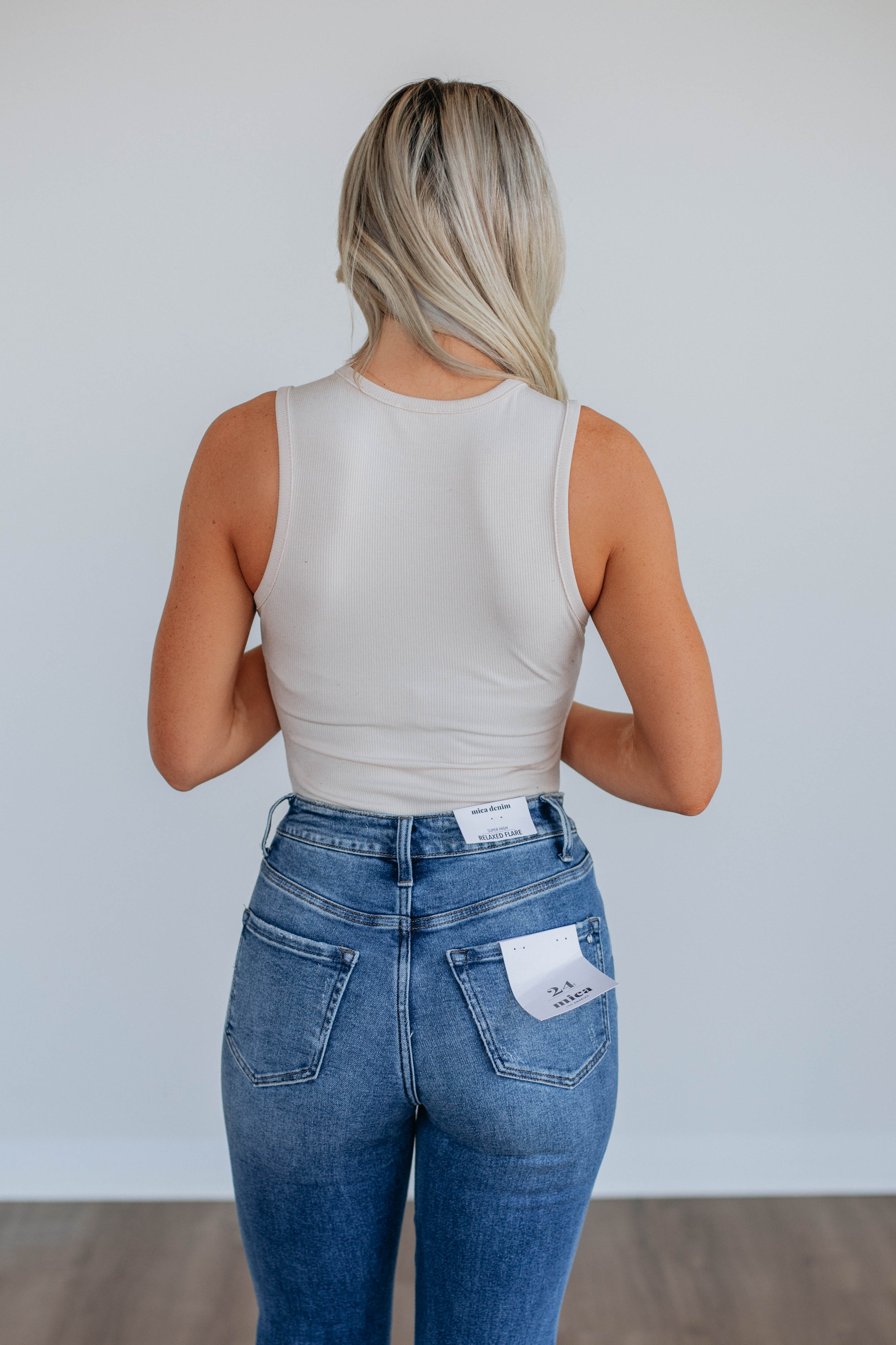 April Ribbed Bodysuit for Women - Soft Stretch Natural Cotton Camisole Top - Perfect for Layering, Casual Wear & Everyday Outfits