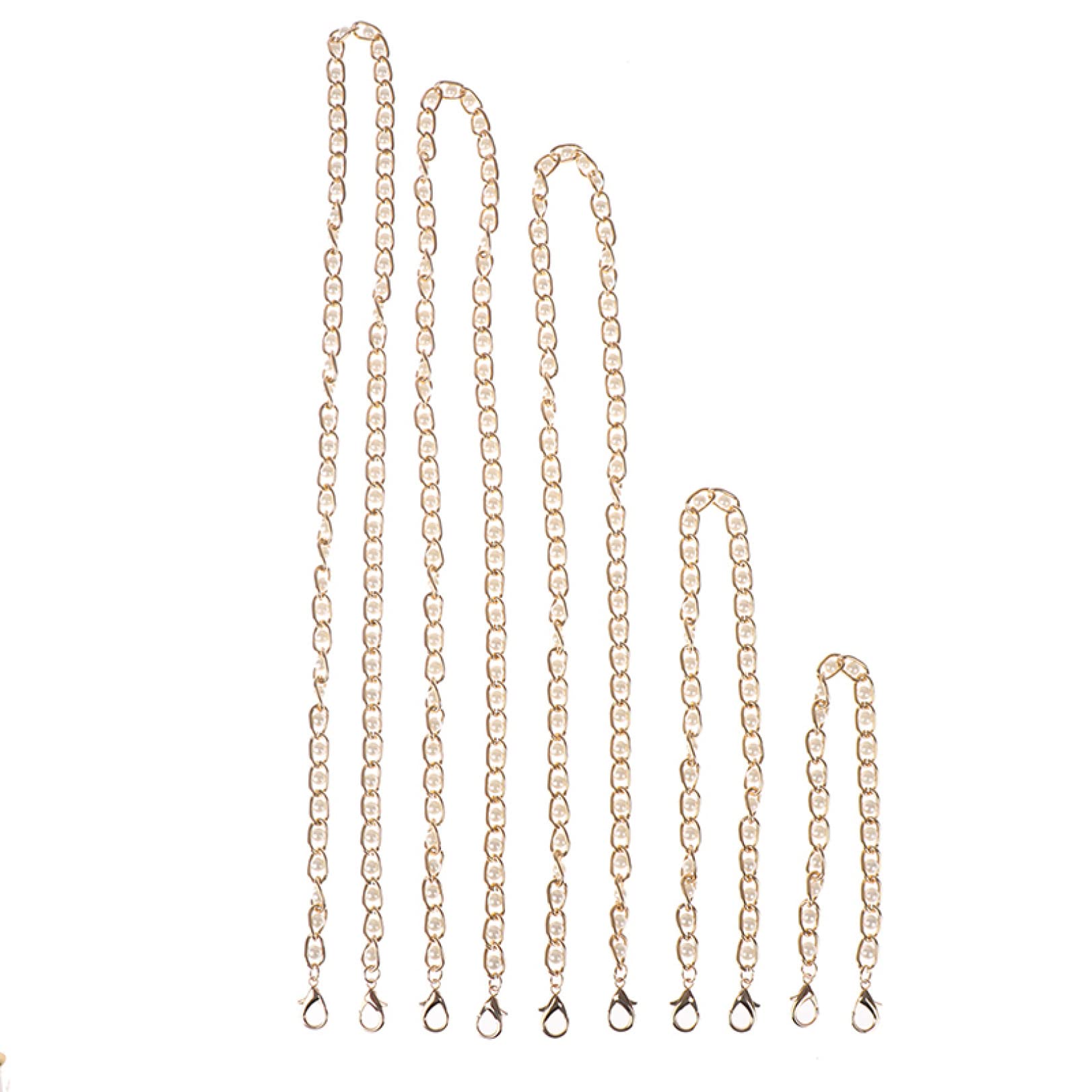 Elegant Metal Bag Chain with Small Imitation Pearls - Crossbody Purse Strap Replacement, Handbag Handle Accessory for Women | Perfect for Tote Bags, Evening Purses & Boho Fashion Accessories
