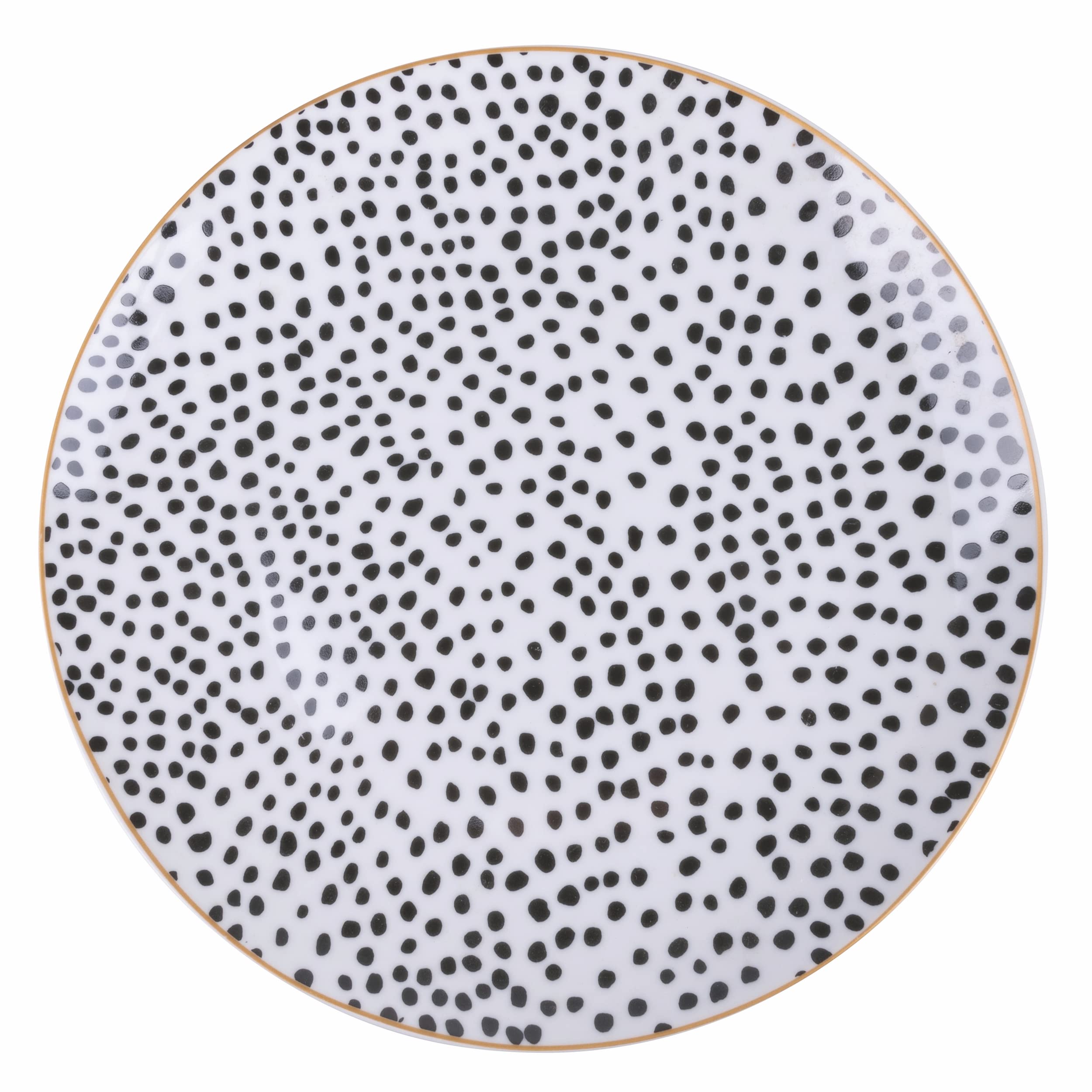 Villa d'Este Home Tivoli 6-Piece Masai Black Porcelain Fruit Plate Set - Elegant Appetizer & Dessert Dishes for Dinner Parties, Tea Time & Home Decor