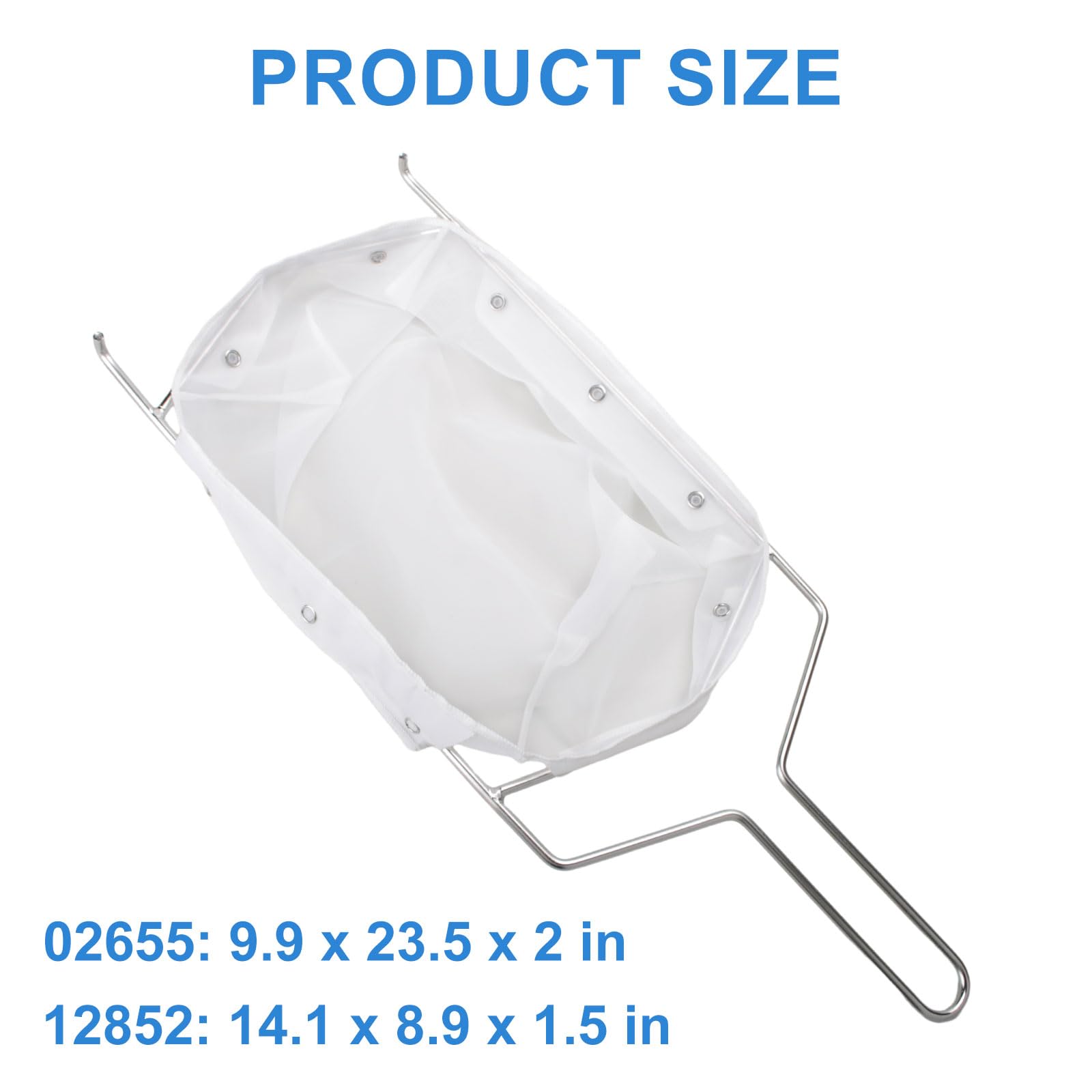 QQZ Fryer Filter Bag & Frame - Reusable Oil Filter for 70 lb Fryer Oil, Commercial Deep Fryer Oil Filtration System - Perfect for Restaurants, Food Trucks & Commercial Kitchens