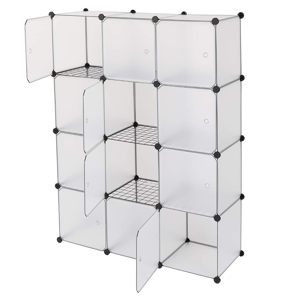 Ochine 6-Cube White Storage Organizer - DIY Closet Cabinet, Bookshelf & Square Plastic Shelves for Home, Office, Bedroom, Living Room & Garden - Perfect for Organizing Toys, Books, Clothes & Decor (Ships from USA)