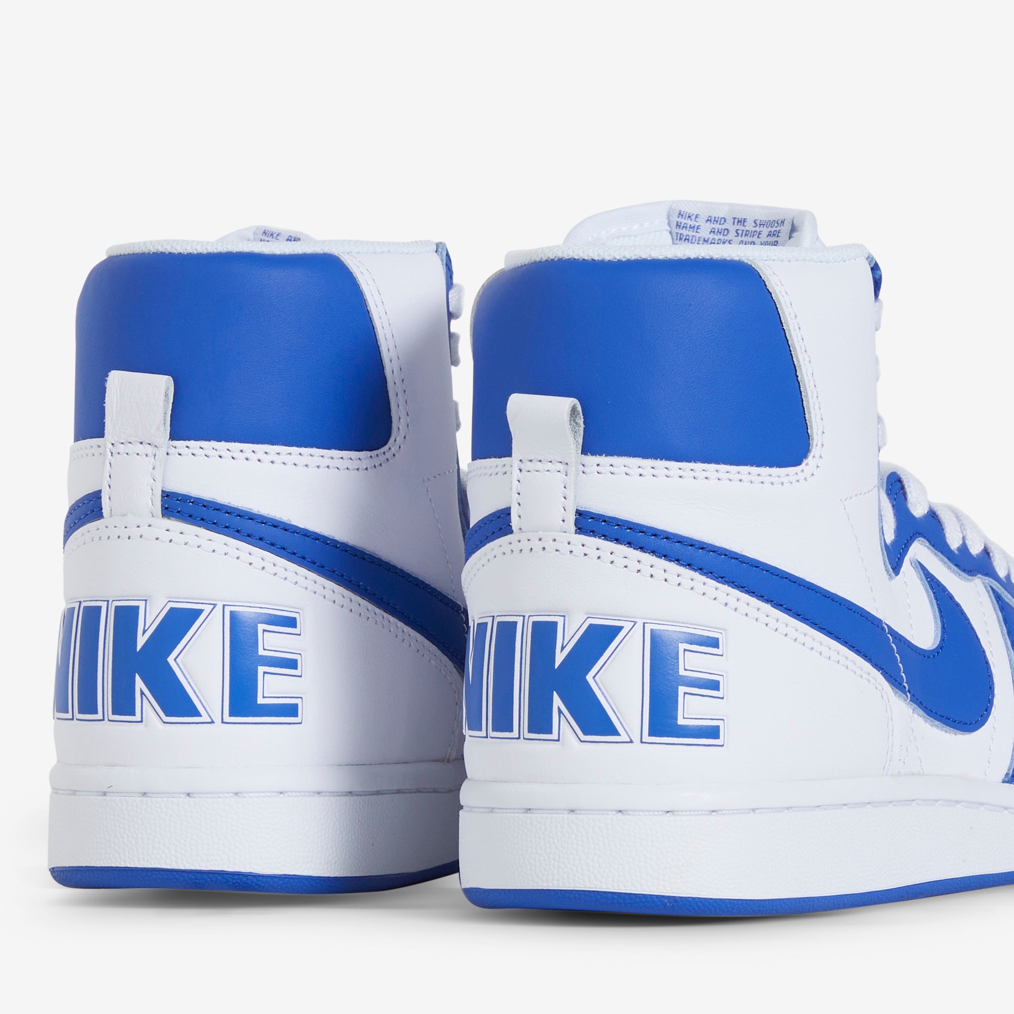 Terminator High White & Game Royal Sneakers - Stylish Basketball Shoes for Men - Perfect for Sports, Gym, and Casual Wear