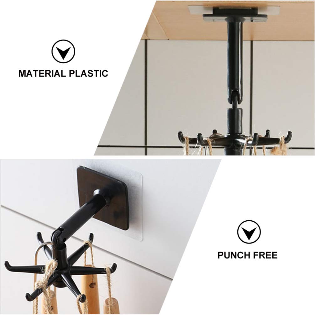 Rotatable Wall Hooks 4-Pack - Plastic Bathroom & Kitchen Storage Hooks for Keys, Bags, Towels - Space Saving Shower Hooks for Home Organization (Perfect for Bathrooms, Showers, Bedrooms & Entryways)