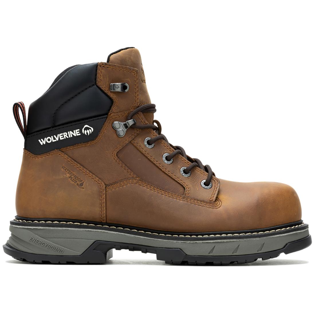 ReForce EnergyBound™ 6 Waterproof CarbonMax® Work Boots for Men - Durable Brown Safety Shoes for Construction, Hiking & Outdoor Work