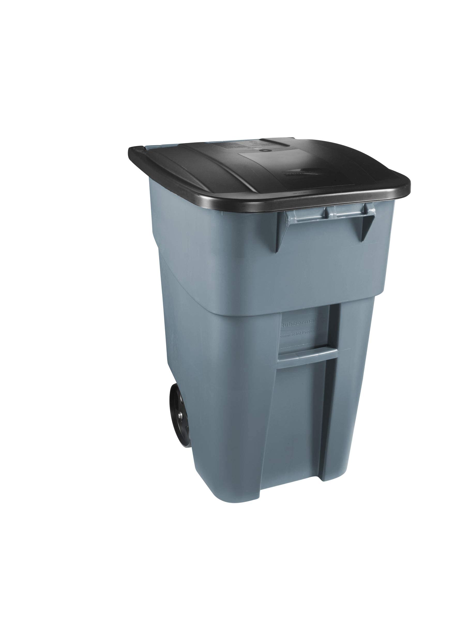 Rubbermaid Commercial Brute 50 Gallon Rollout Trash Can with Wheels - Heavy Duty Garbage Bin for Restaurants, Hospitals, Offices, Warehouses & Home Use - Durable Gray Waste Container for Indoor/Outdoor Cleaning & Waste Management