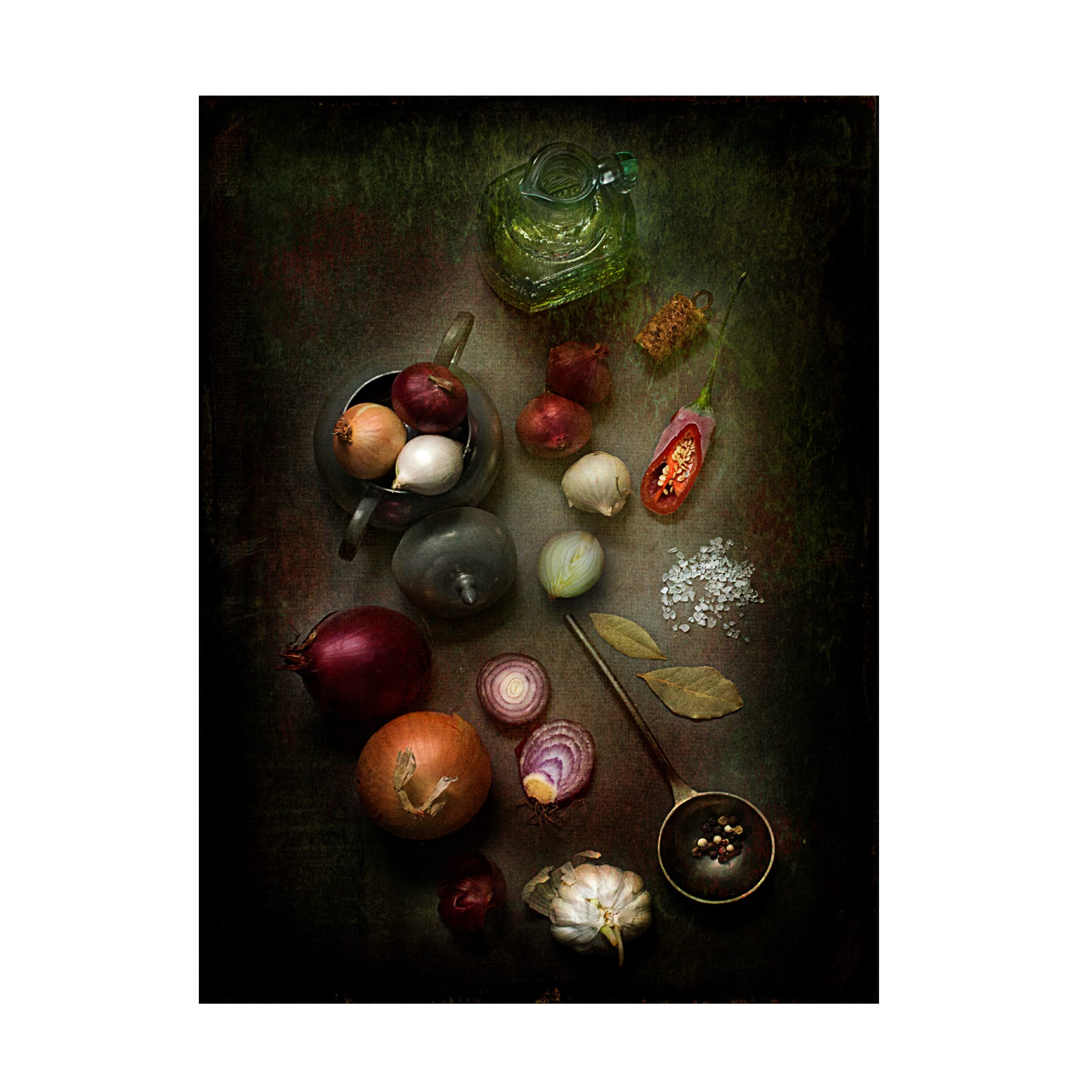 Trademark Fine Art 'The Recipe Onion Soup' Canvas Wall Art by Bernadette Heemskerk - French Onion Soup Recipe Painting for Kitchen Decor & Dining Room Wall Art
