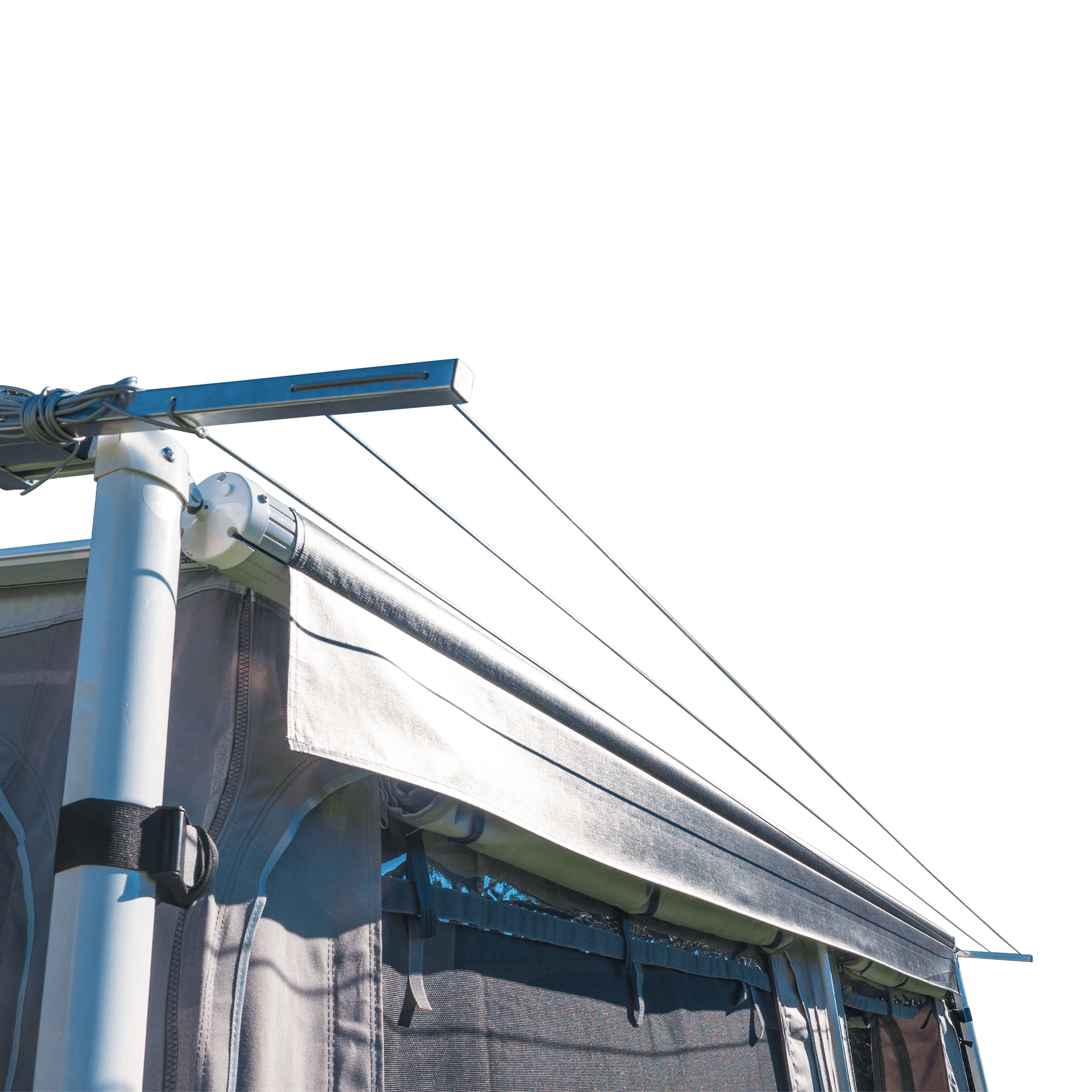 CareFree Retractable Awning Clothesline - Outdoor Drying Rack for Laundry, Towels & Swimwear - Perfect for Patio, Backyard, RV & Camping Use