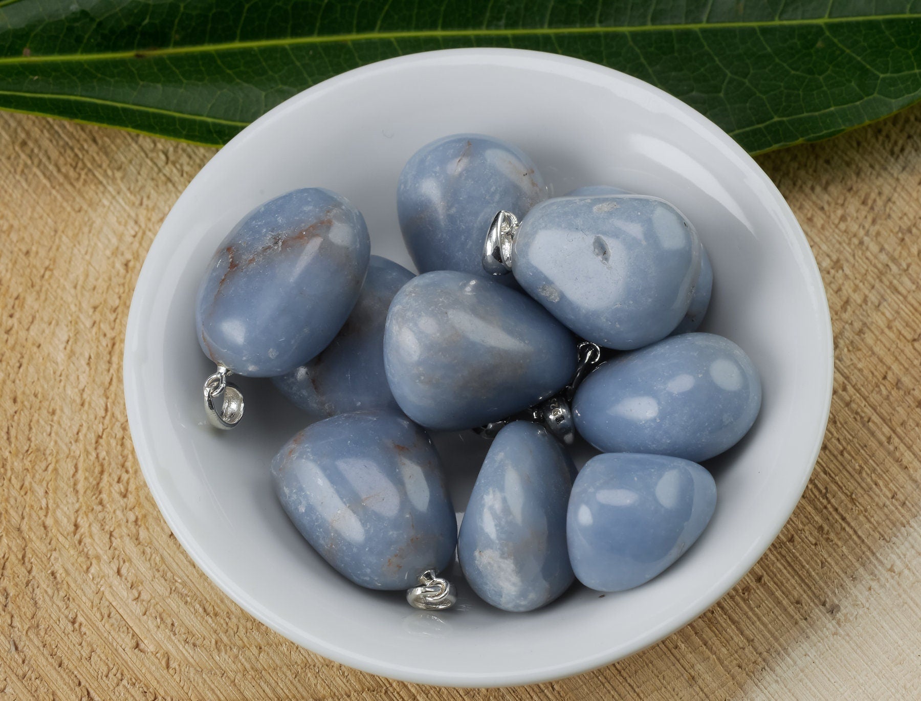 ANGELITE Crystal Pendant Necklace - Handmade Gemstone Jewelry with Healing Properties, Tumbled Stone Gift for Men (E1391) | Spiritual Healing, Meditation & Energy Balancing Accessory