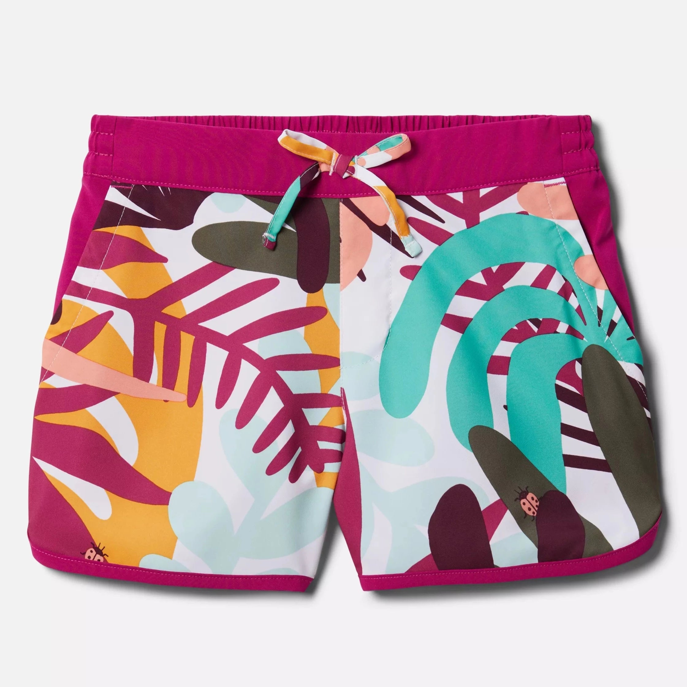 Columbia Men's White in the Leaves Sandy Shores Swim Trunks - Quick-Dry Board Shorts for Beach, Pool & Summer Water Activities