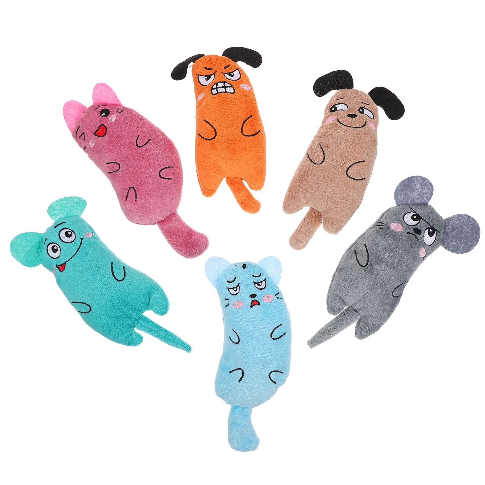 Scicalife 6Pcs Cat Chew Toys with Catnip - Interactive Kitten Teaser Toys for Indoor Play, Dental Health & Stress Relief - Durable Pet Supplies for Boredom & Training (Great for Multi-Cat Households)