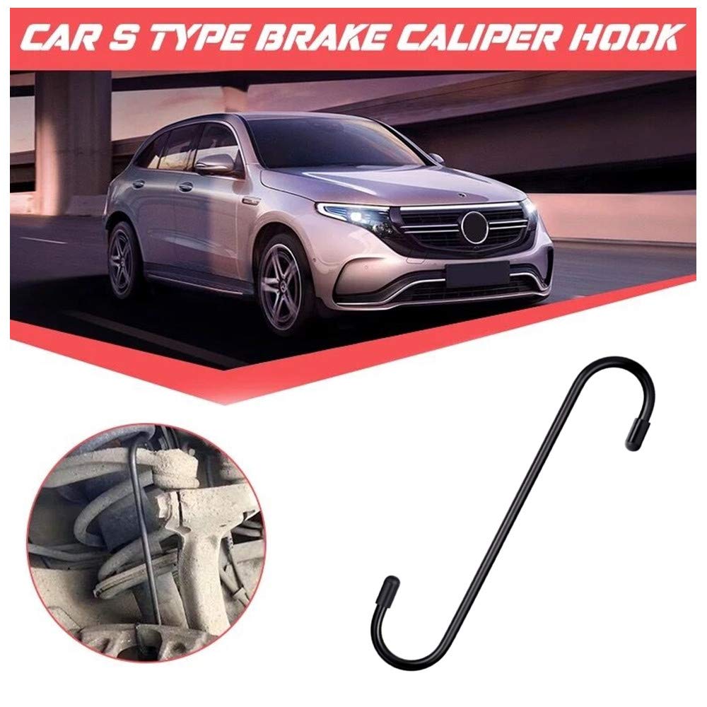 REENFAYA 6PCS Black Brake Caliper Hangers with Rubber Tips - Heavy Duty Automotive Tool for Suspension, Disc Brake Caliper, Bearing & Axle Maintenance - Perfect for DIY Car Repair & Professional Mechanic Use