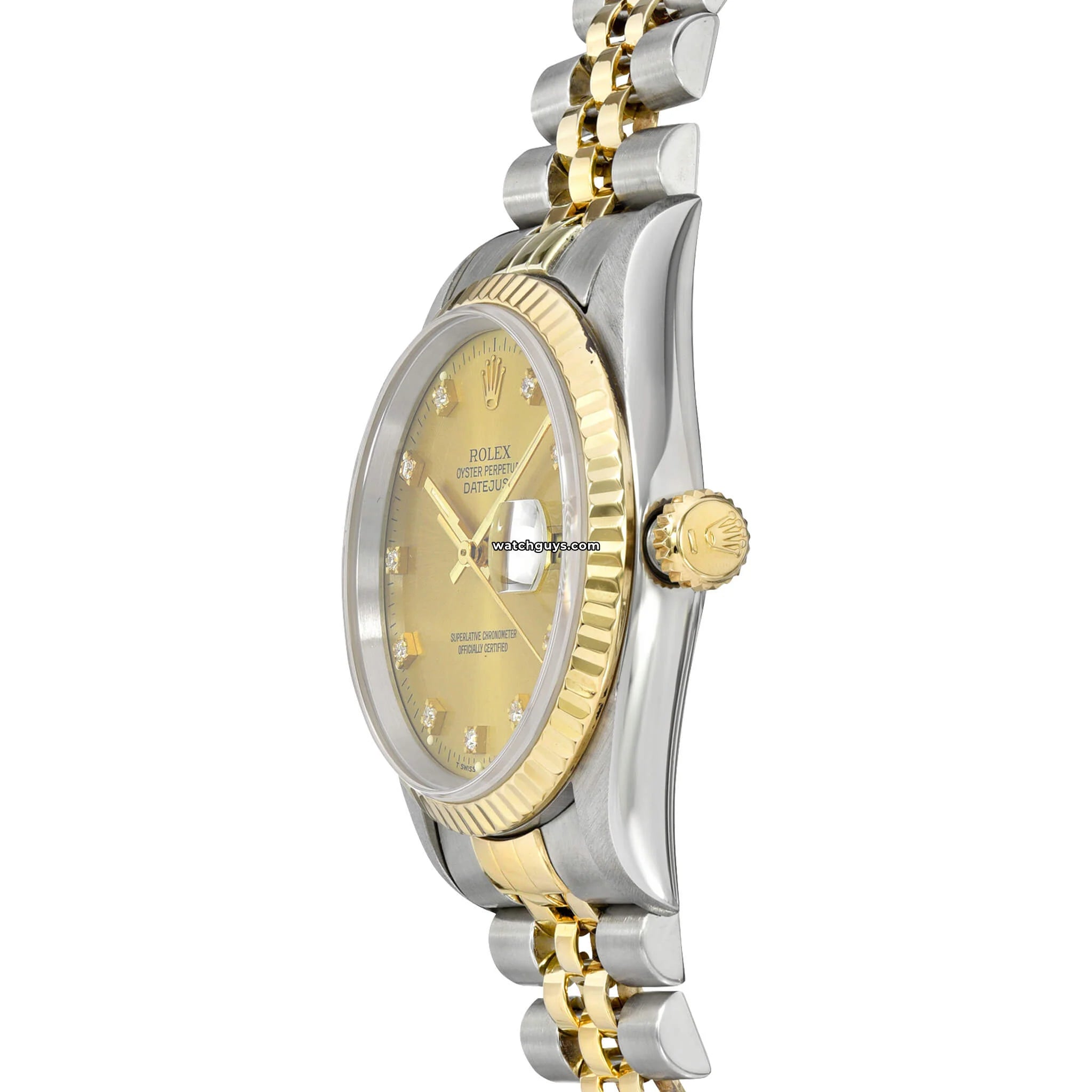 Rolex Datejust 16233 Men's Watch - 36mm Champagne Dial with Diamond Markers | Luxury Dress Watch for Business, Weddings & Formal Events
