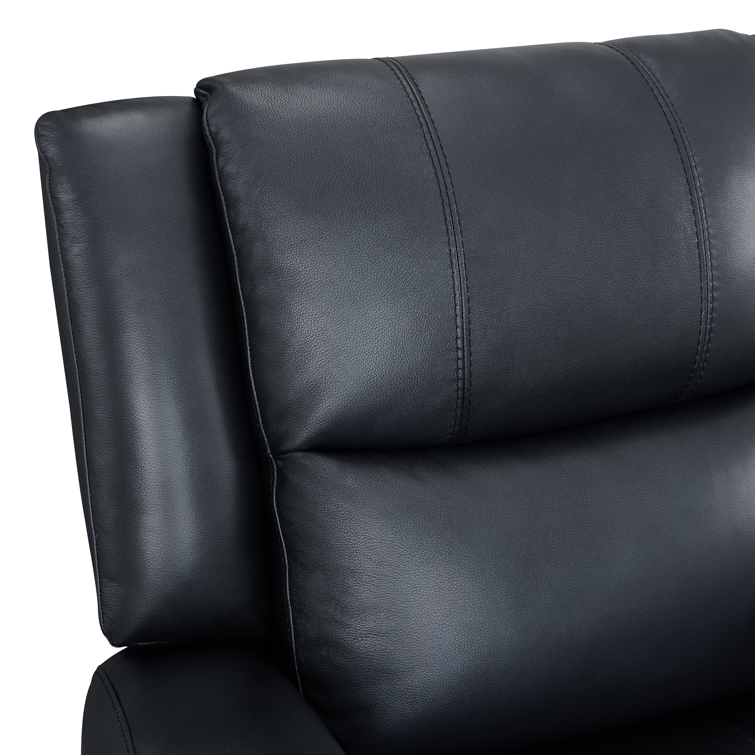 Premium Cozura Leather Power Recliner Chair - Roundhill Furniture Electric Massage Recliner with USB Charging & Cup Holders - Perfect for Living Room, Home Theater & Man Cave Relaxation