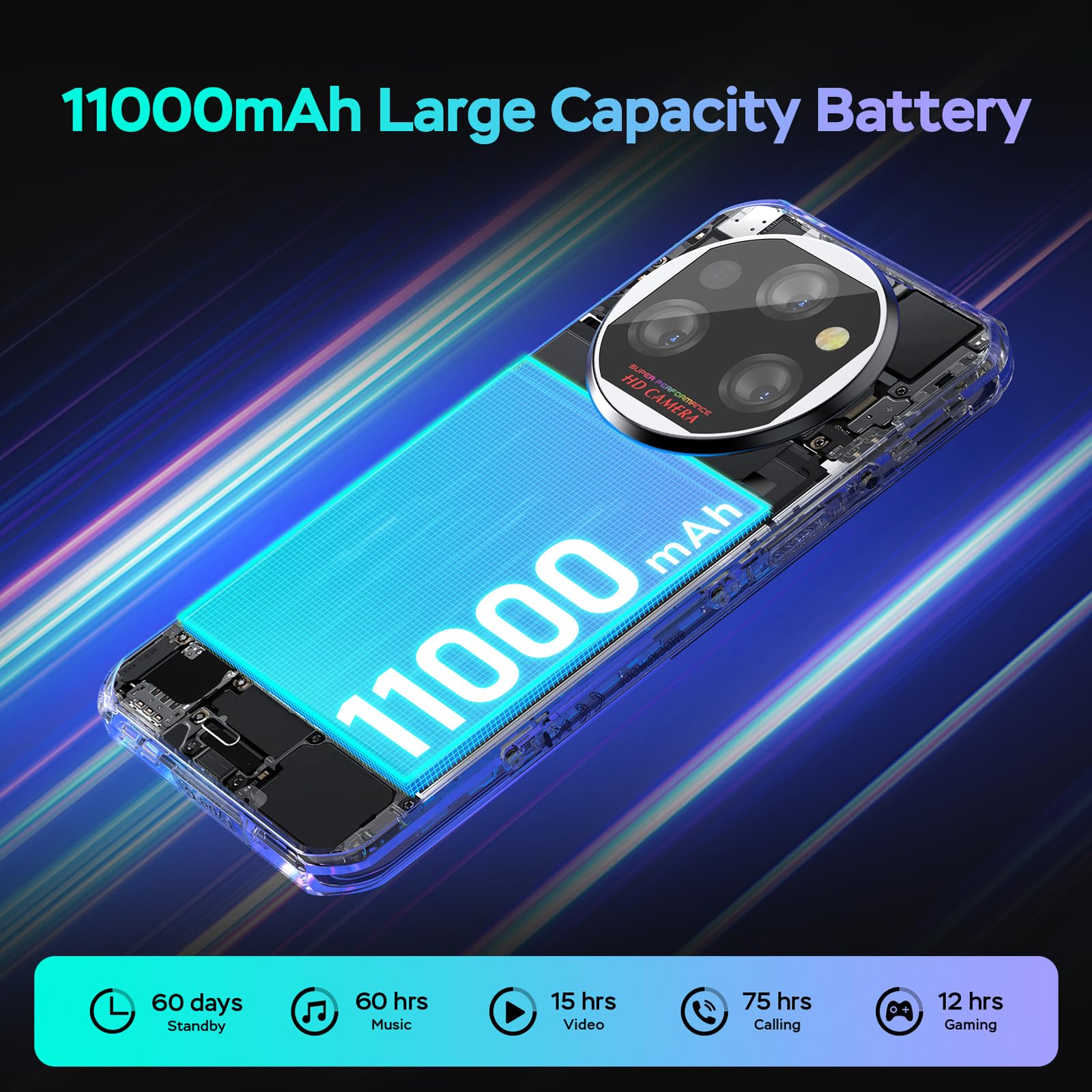 OUKITEL WP39 Rugged 5G Smartphone - 24GB RAM (6+18), 256GB/2TB Storage, Android 14 - 11000mAh Battery, 18W Fast Charging - 6.6