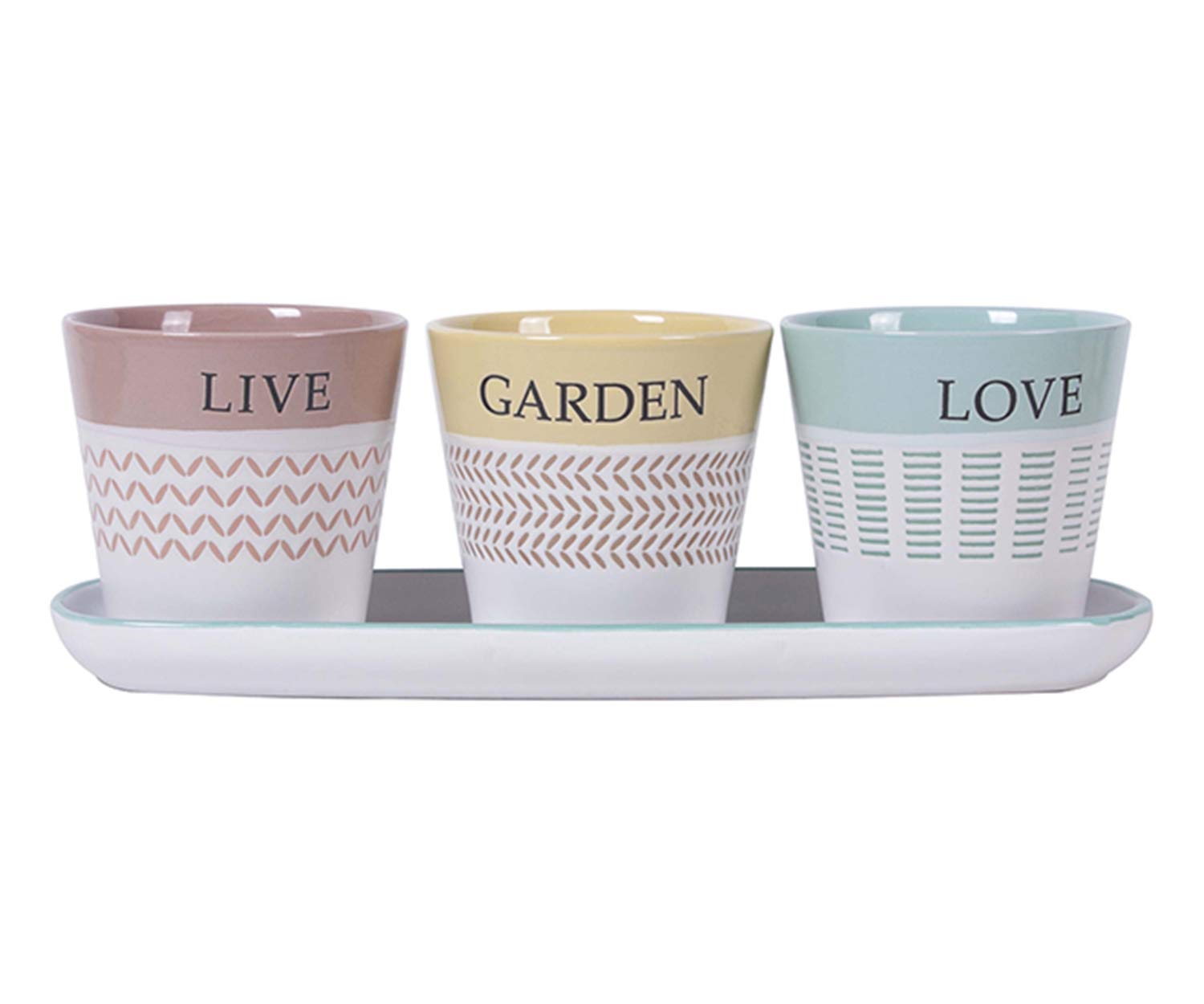 Spring Sentiment Planters - Decorative Flower Pots for Indoor & Outdoor Plants - Perfect for Home Garden, Patio Decor, and Gift Giving