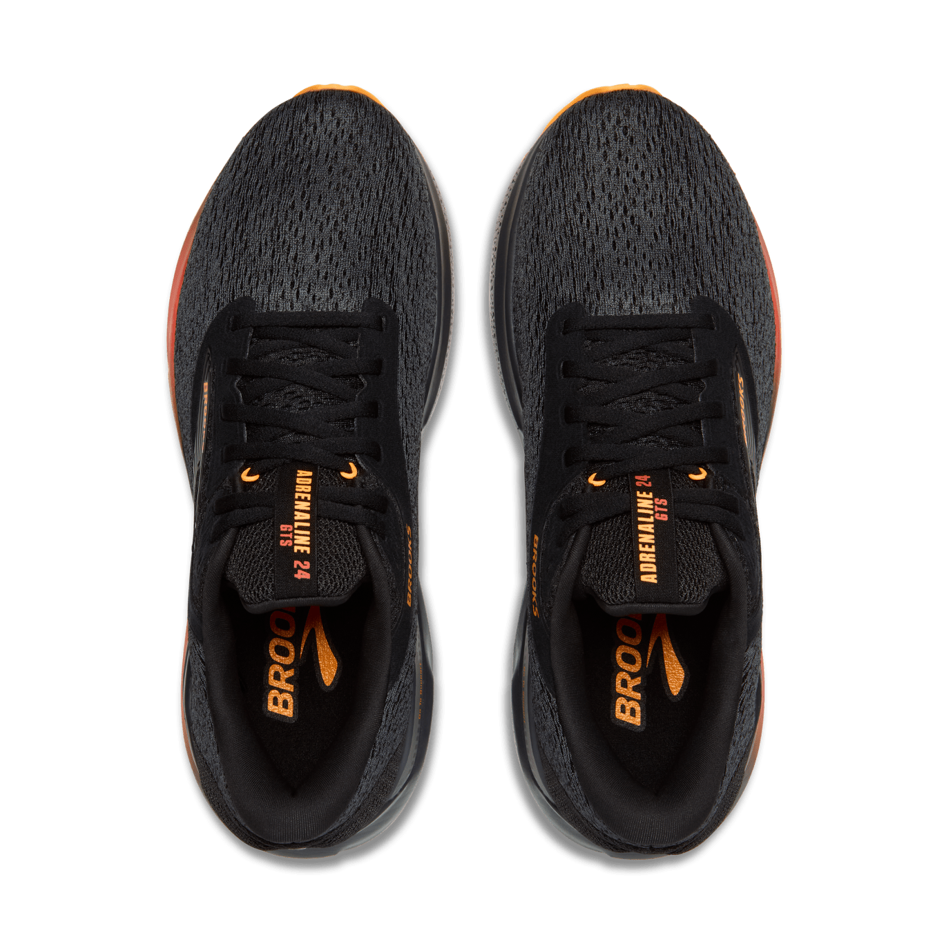 Brooks Adrenaline GTS 24 Running Shoes for Men - D Width - Black/Ebony/Burnt Sienna - Stability & Support for Road Running, Jogging & Training
