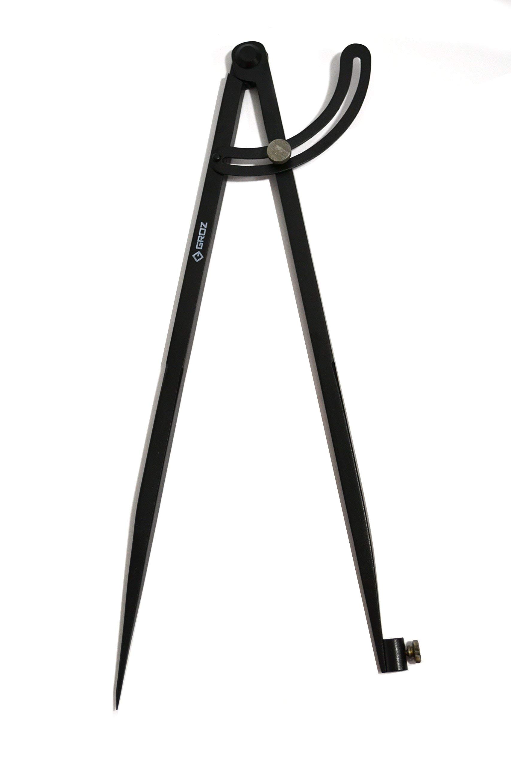 Groz 01554 16-Inch Wing Compass with Powder Coated Finish - Perfect for Drafting, Engineering, and School Geometry Projects