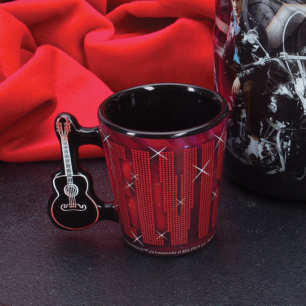 Elvis Shot Glass - '68 Name in Lights With Guitar Handle - Perfect for Elvis Fans, Collectibles, and Party Favors - Great for Themed Parties, Gifts, and Bar Decor