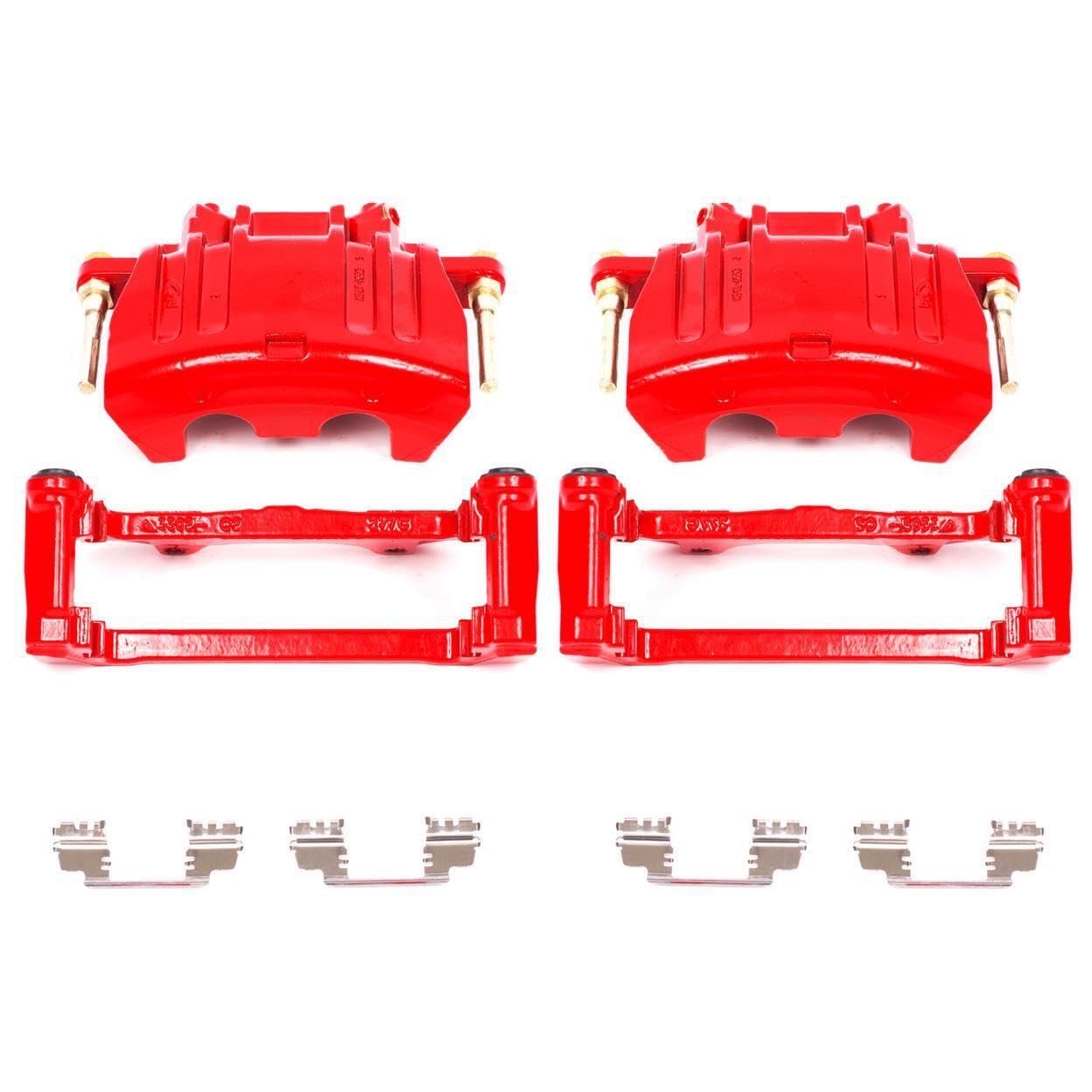 Power Stop S5016 High-Temp Red Powder Coated Brake Calipers - Compatible with Chrysler 300, Dodge Caliber, Challenger, Charger & Magnum - Perfect for Performance Upgrades & High-Speed Driving