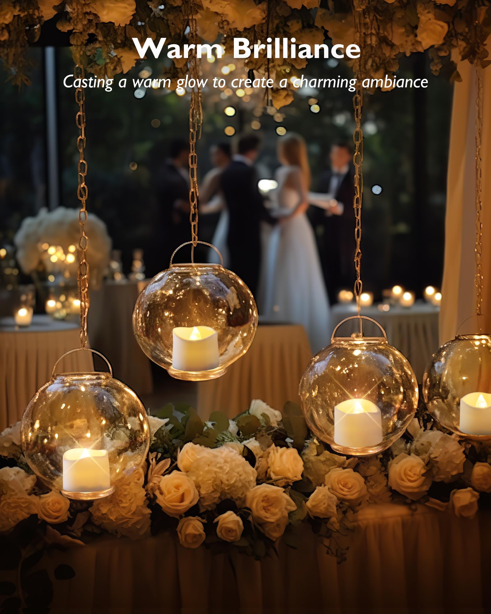 Homemory Flameless LED Tea Light Candles with 6-Hour Timer & Auto On - Battery Operated Votive Candles for Table Centerpieces, Lanterns, Holiday Decor - 12 Pack - Perfect for Weddings, Parties & Home Ambiance Lighting