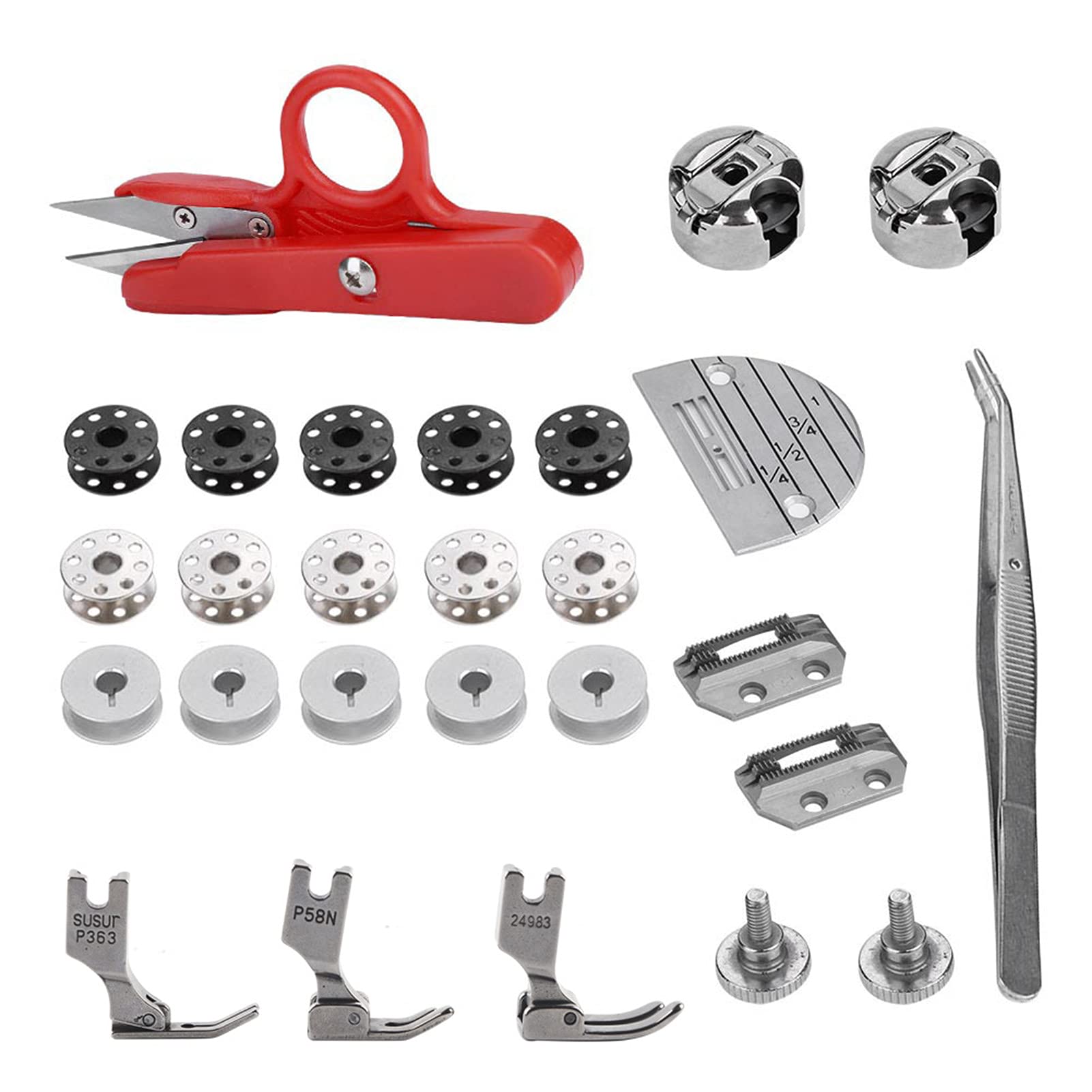 Zerodis 27-Piece Industrial Flat B Sewing Machine Accessories Set - Replacement Parts for Industrial Sewing Machines | Perfect for Upholstery, Leatherwork & Heavy-Duty Fabric Sewing