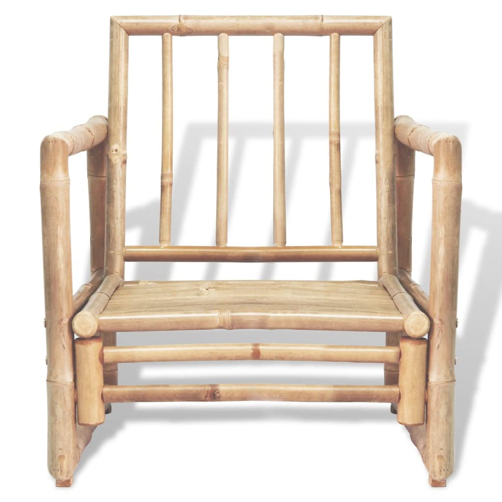 2-Piece Patio Chairs Set with Cushions & Pillows - Weather-Resistant Bamboo Outdoor Furniture for Garden, Deck, Balcony, Backyard & Poolside - Perfect for Relaxing, Entertaining & Sunbathing