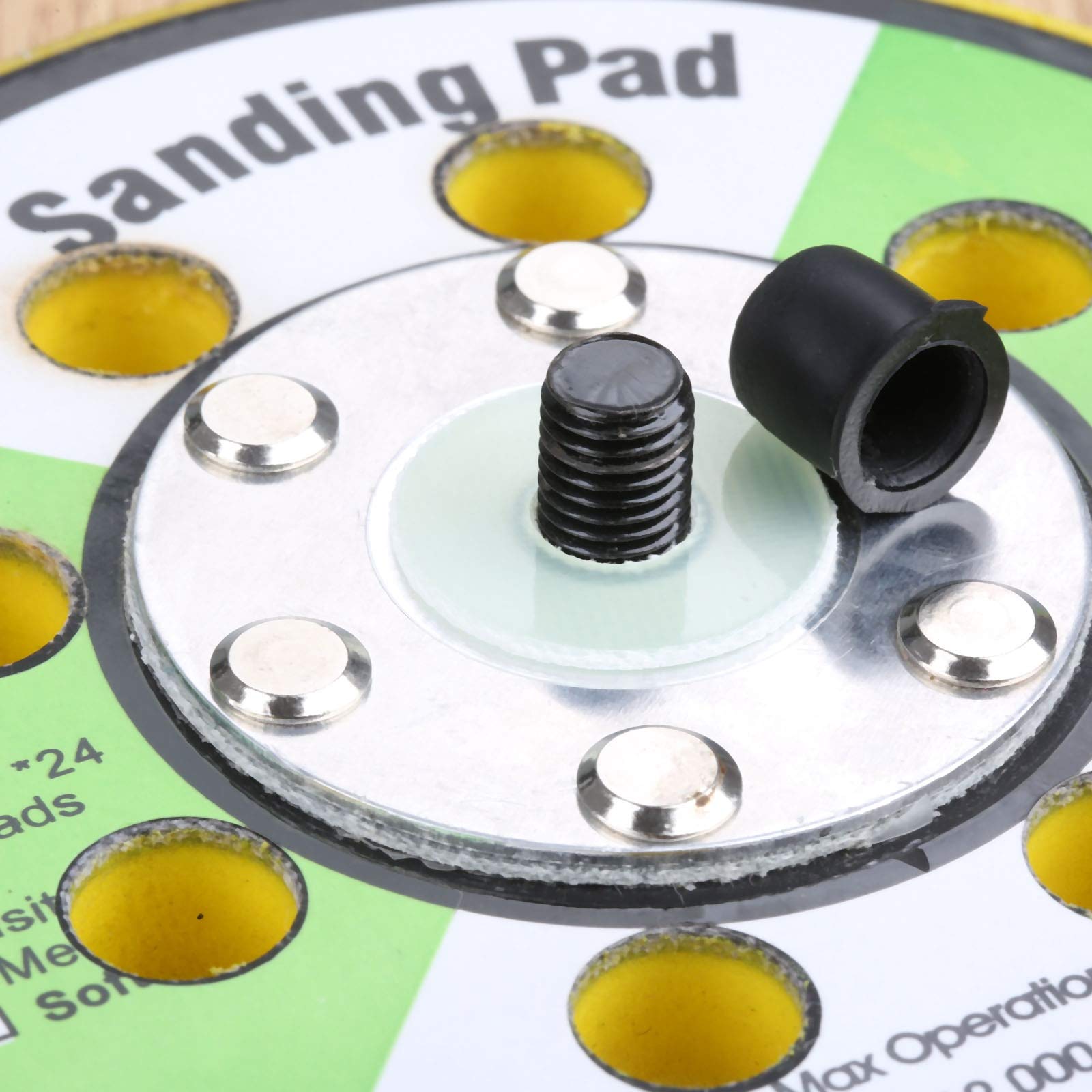 5 Inch 8 Hole Sanding Disc Backing Plate - Compatible with Hook & Loop Sandpaper Pads - Fits Angle Grinder & Air Sander Power Tools - Perfect for Woodworking, Metal Grinding & DIY Projects