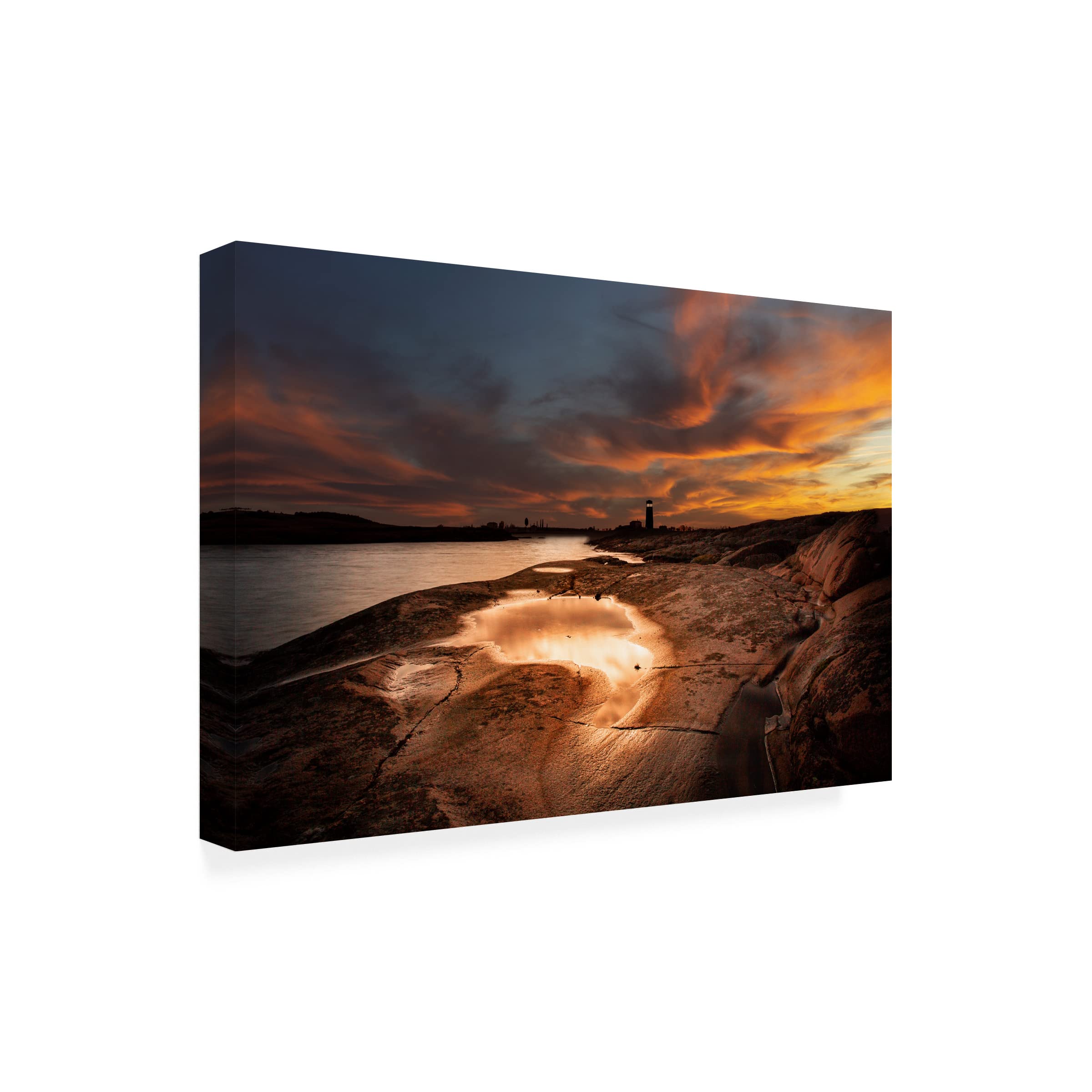 Trademark Fine Art 'Coastal' Canvas Wall Art by Clas Gustafson - Beach House Decor, Ocean Themed Living Room Painting, Nautical Home Office Wall Decor