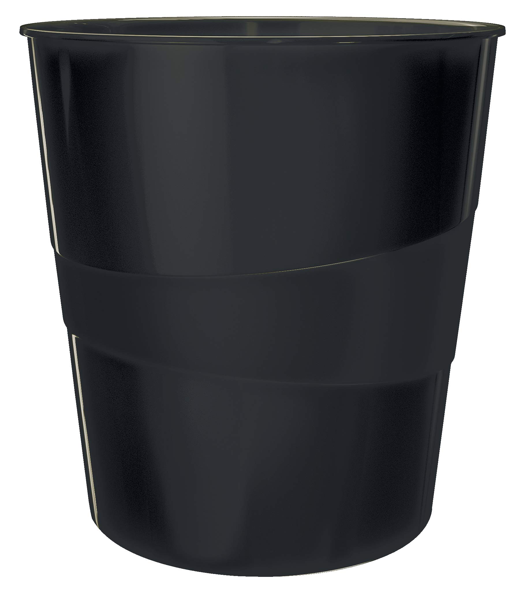 Leitz Cestino Gettacarte 15L Recyclable Waste Bin - 100% Recycled, Zero Impact, Blue Angel Certified, Recycle Series, Black (53280095) - Ideal for Office, Home & Eco-Friendly Workspaces