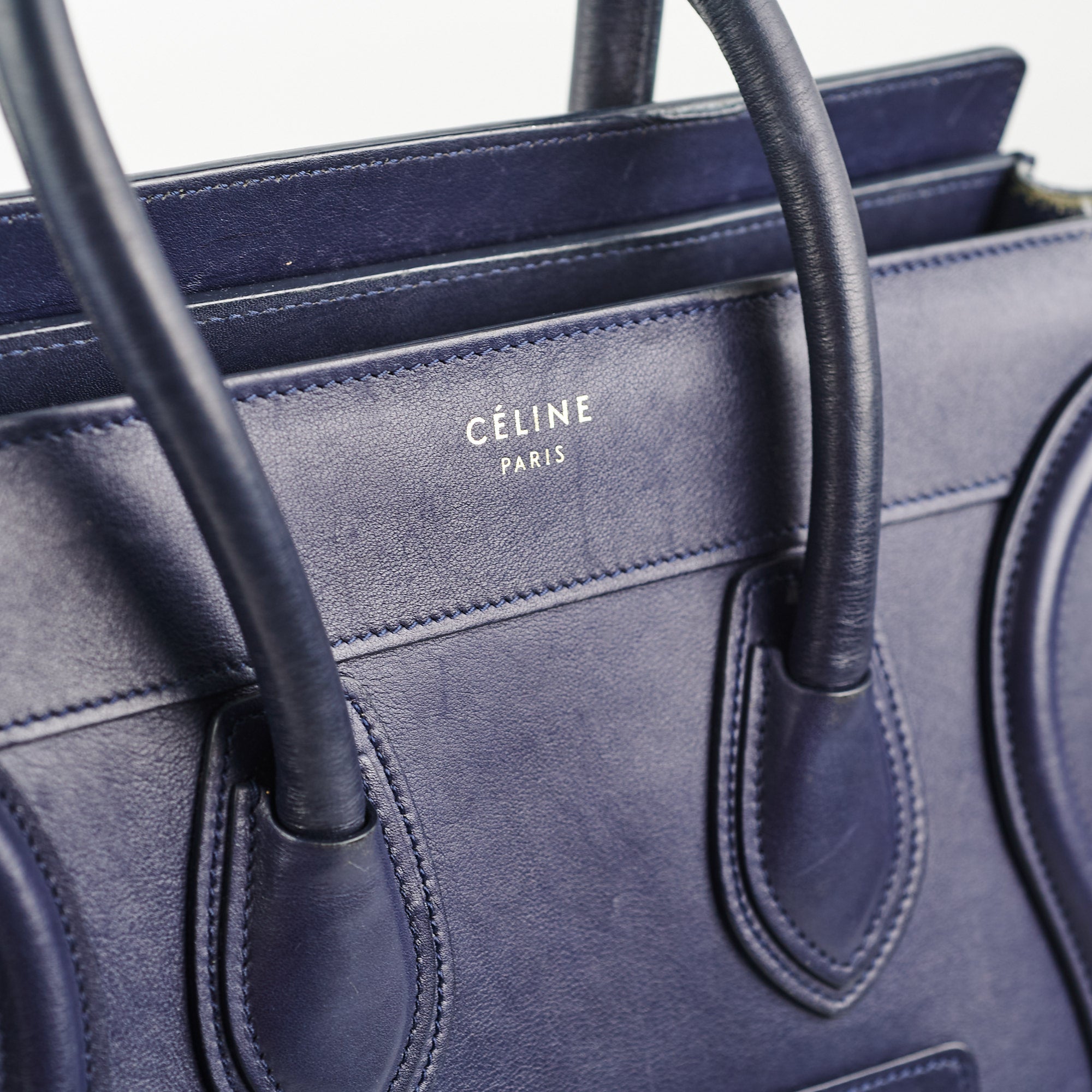 Celine Micro Luggage Bag in Navy Blue | Premium Leather Crossbody Handbag for Women | Perfect for Work, Travel & Everyday Use