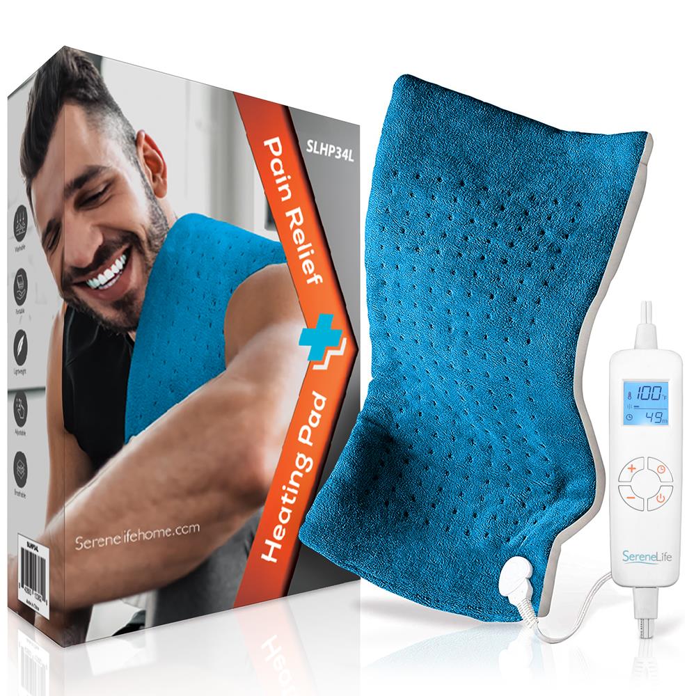 Electric Heating Pad for Back Pain Relief - Soothing Heat Therapy for Muscle Relaxation at Home, Office & Travel - Soft & Washable Cover
