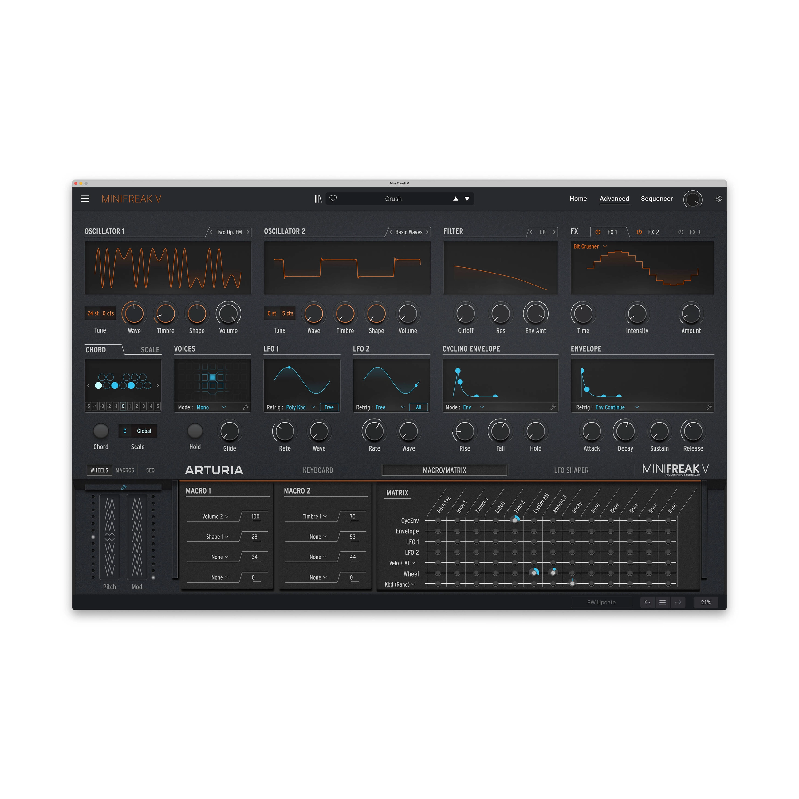 Arturia MiniFreak 37-Key Hybrid Synthesizer - Digital & Analog Keyboard for Music Production, Live Performance & Studio Recording