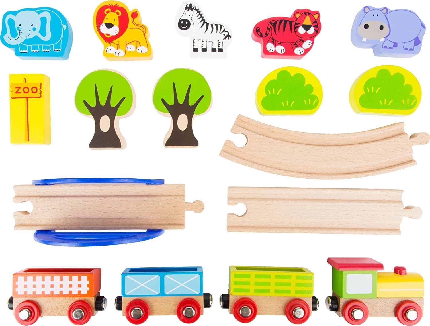 Small Foot Wooden Zoo Train Playset for Kids Ages 3+ | Educational Animal Toy for Imaginative Play & Toddler Learning
