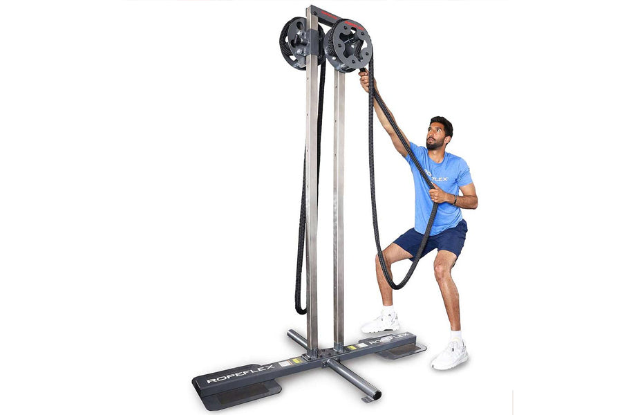 Ropeflex RX1500 Upright Rope Trainer - Professional Home Gym Equipment for Full Body Workout | Perfect for Cardio, Strength Training & CrossFit | Summer Sale with Extra 6% Off