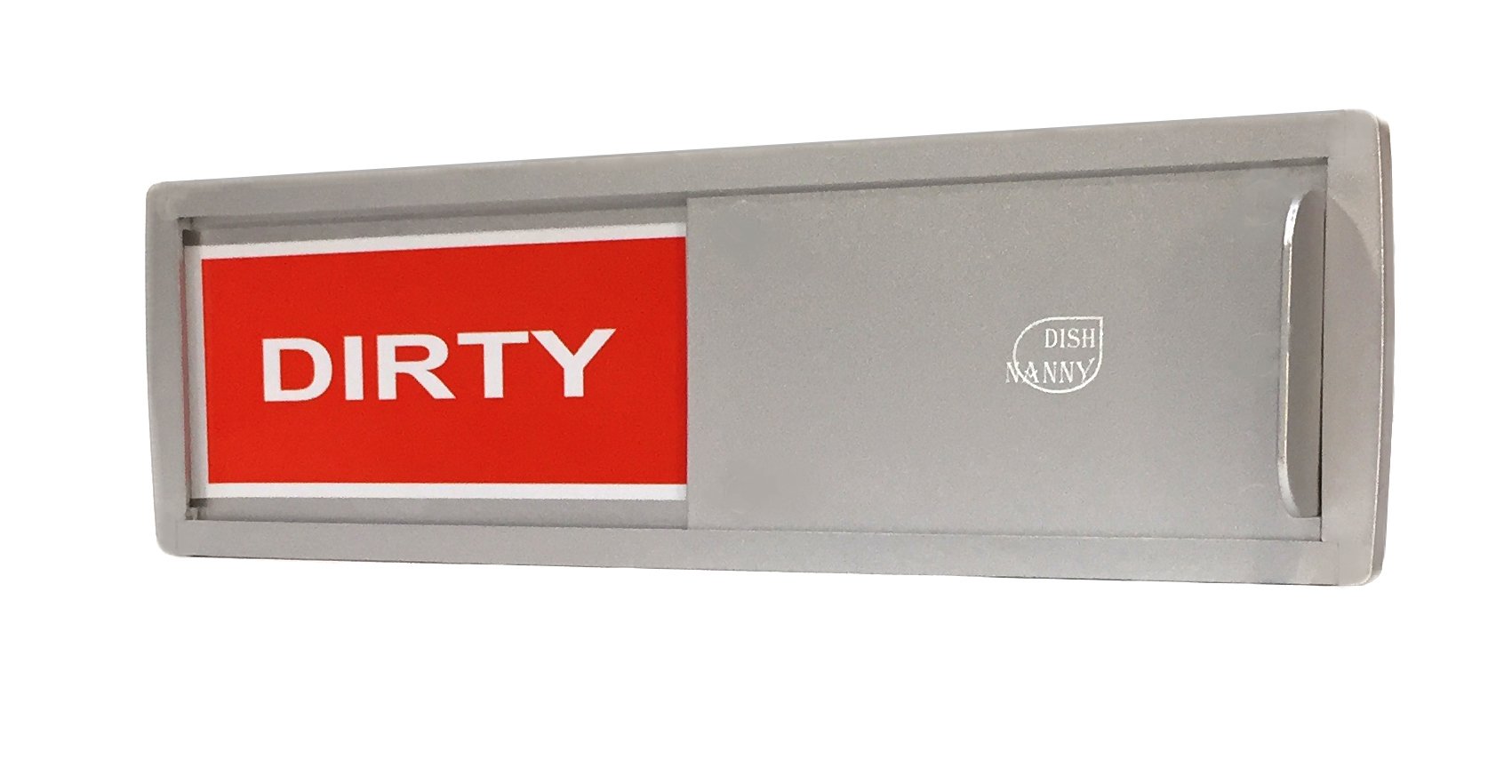 2020 Dish Nanny (Silver) Dishwasher Magnet Clean Dirty Sign - Newest Non-Scratch Design with Optional Sticky Tab Adhesion - Perfect for Kitchen Organization & Dishwasher Status Indicator - Ideal for Home, Office, and Restaurant Use