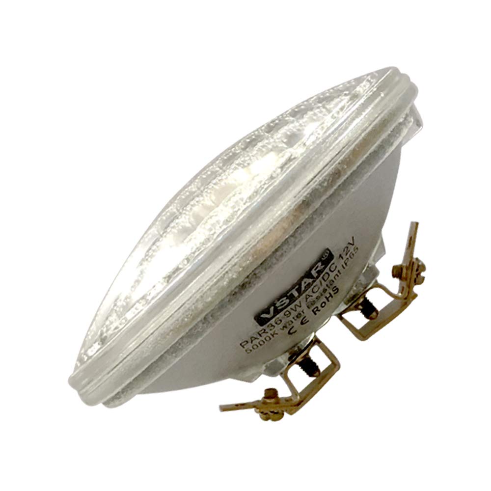 Vstar LED PAR36 9W Bulb (Equivalent to 50W Halogen) 12V AC/DC Waterproof Landscape Light - Cool White for Outdoor Path, Garden, and Deck Lighting