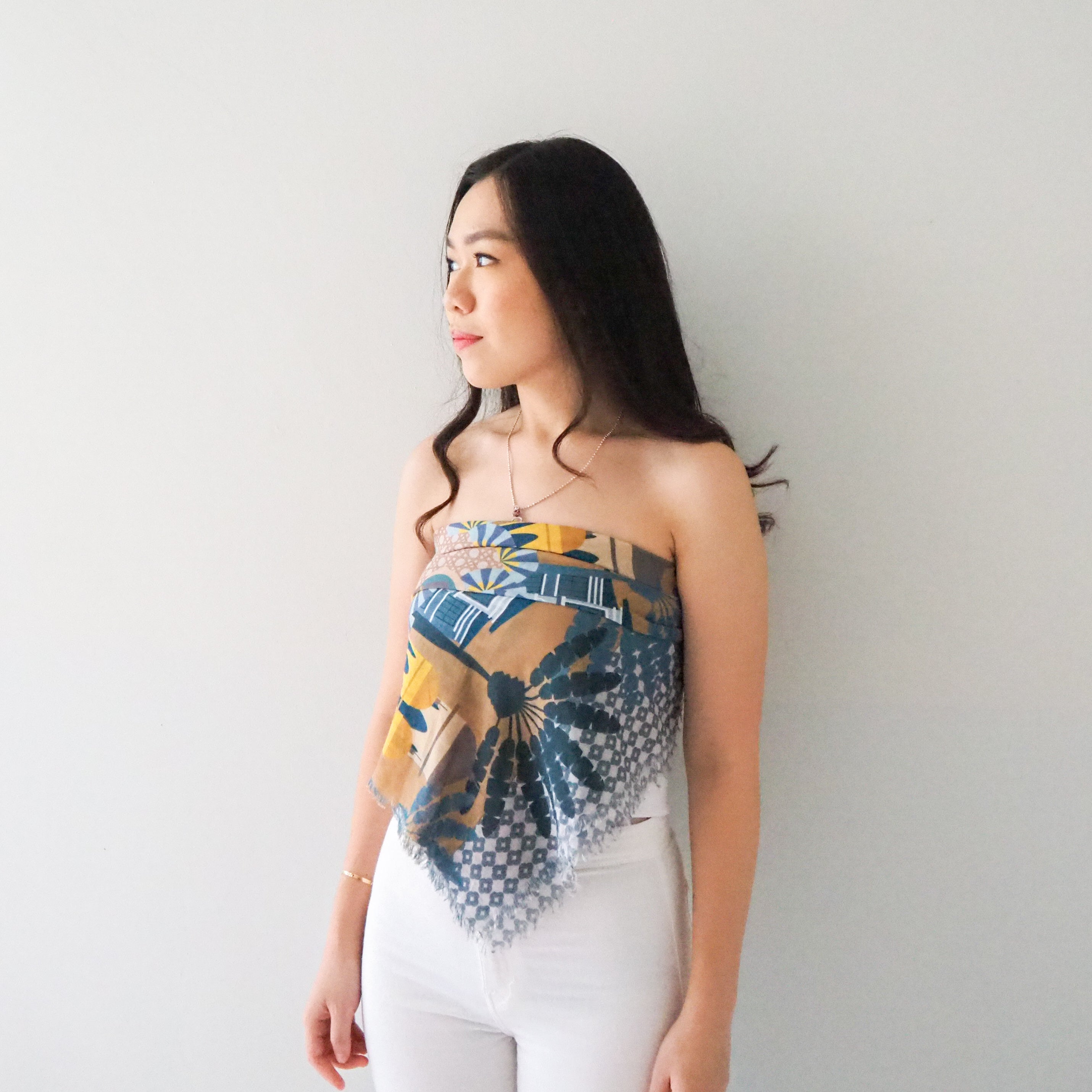 Enchanted Kampong Glam Cotton Scarf - Lightweight & Breathable Fashion Accessory for Women - Perfect for Travel, Beach, and Everyday Wear