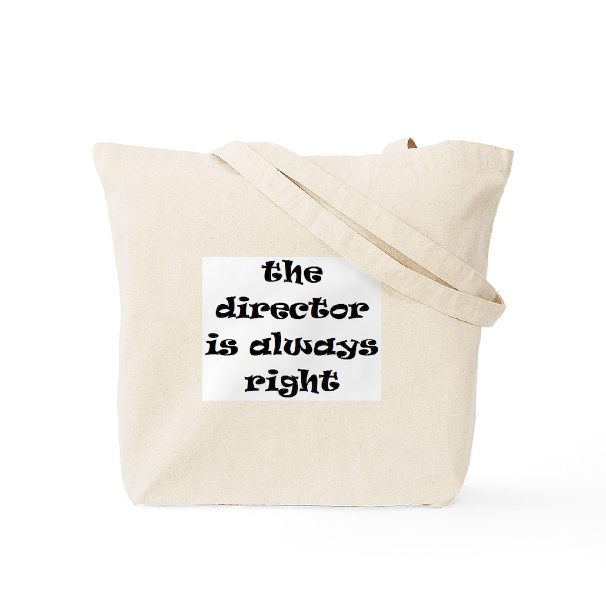Director Always Right Tote Bag - Natural Canvas Reusable Shopping Tote for Work, Office & Groceries - Eco-Friendly Cotton Tote Bag for Women & Men
