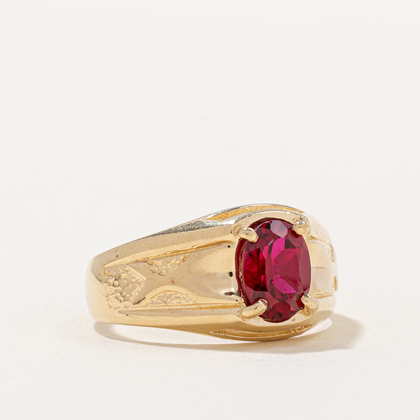 1.00ct Synthetic Ruby Cocktail Ring for Women - Size 9 | Elegant Statement Jewelry for Parties, Weddings & Special Occasions