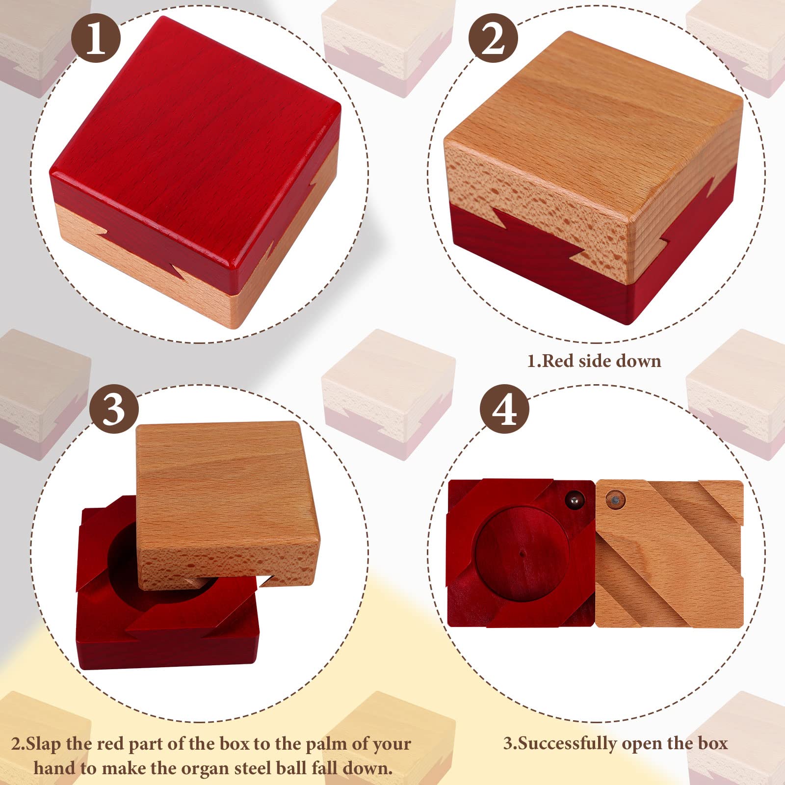 6 Pack Wooden Secret Puzzle Box with Hidden Compartment - 3D Brain Teaser Magic Drawers Gift for Adults & Kids - Perfect for Escape Rooms, Party Games, and Family Bonding Activities