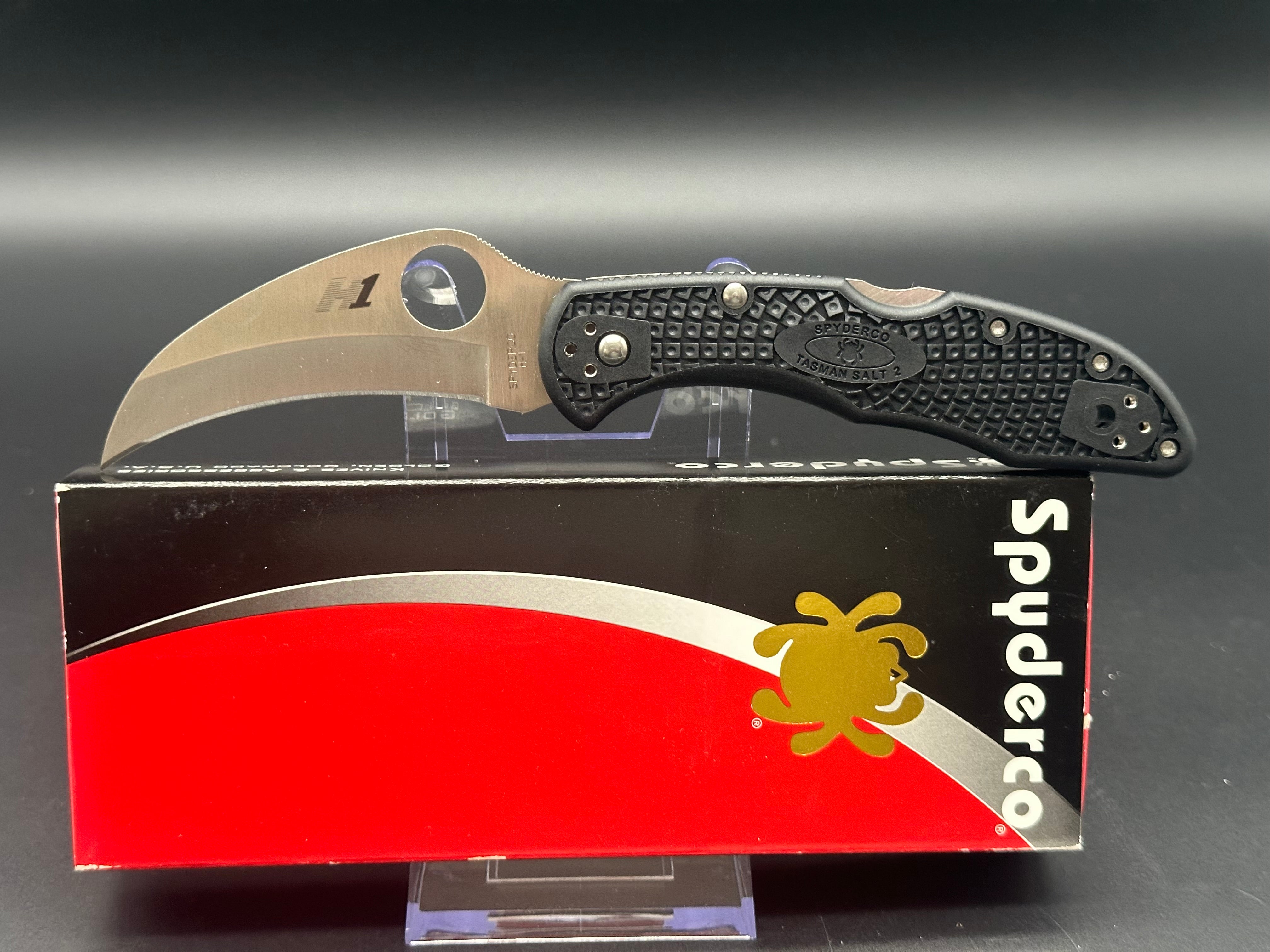 Spyderco Tasman Salt 2 Lock Back Knife - Black FRN Handle, 2.8