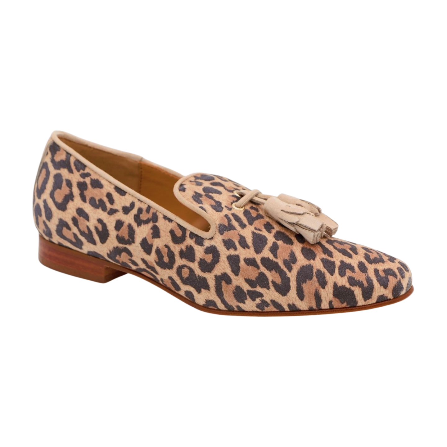 PEDRO MIRALLES Women's Suede Leopard Print Loafers with Tassel - Fashion Slip-On Shoes for Casual Outfits & Office Wear (Style 3659)