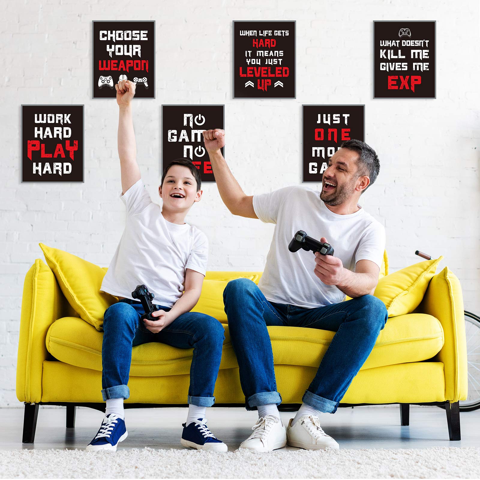 Zonon 9-Piece Gaming Art Prints Set - Unframed Video Game Posters for Gamer Room Decor, Playroom & Man Cave Wall Art - Perfect for Bedroom, Home Office & Game Room Decoration