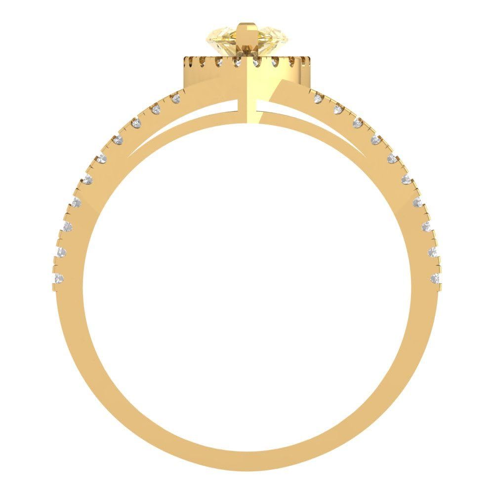 1.20ct Marquise Citrine Ring 18K Gold - Engagement & Anniversary Jewelry