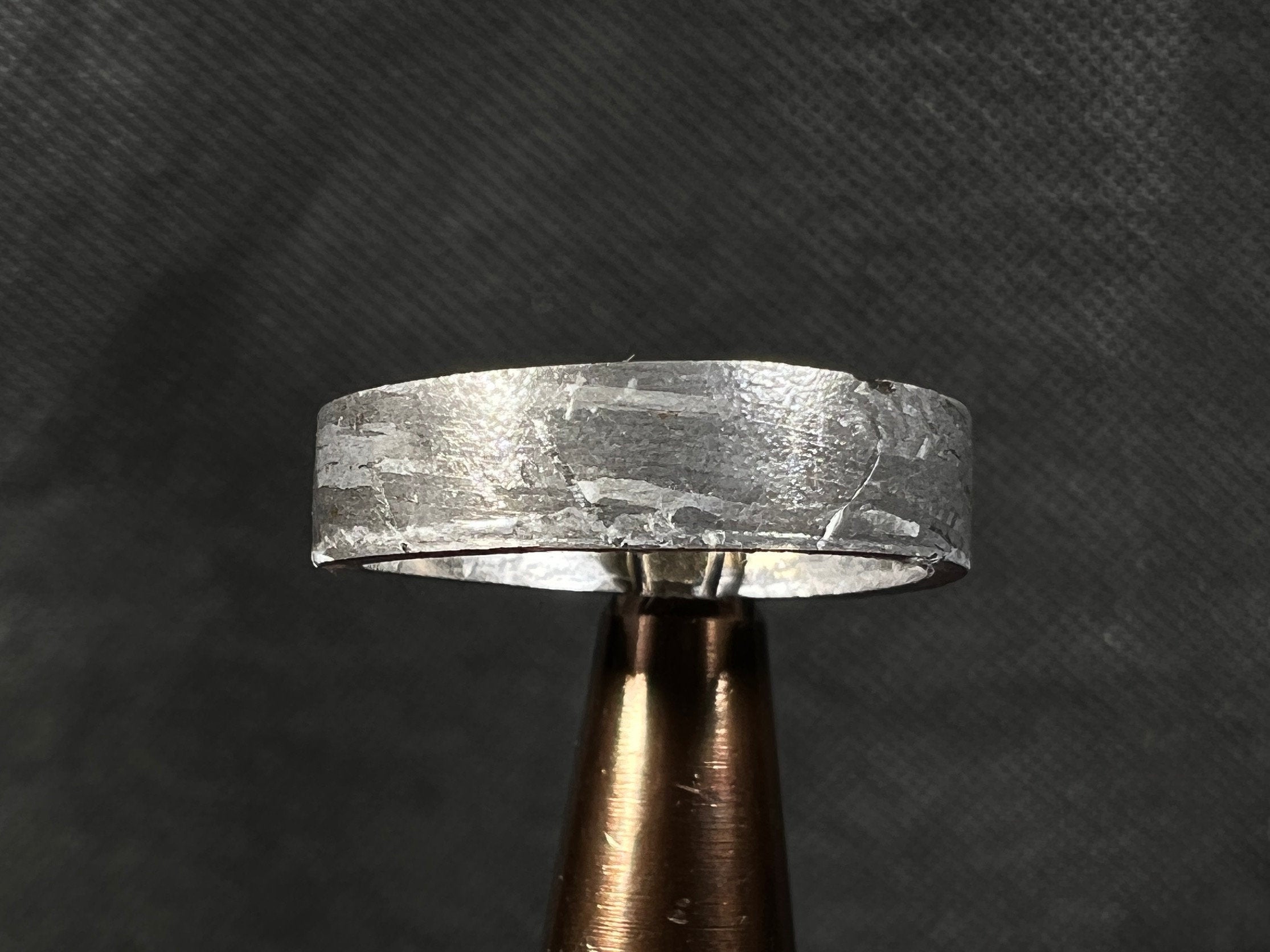 GIBEON Meteorite Ring Size 4.75 - Genuine Meteorite Wedding Band for Men & Women, Unique Space Astronomy Jewelry Gift - Perfect for Engagements, Anniversaries & Cosmic Enthusiasts
