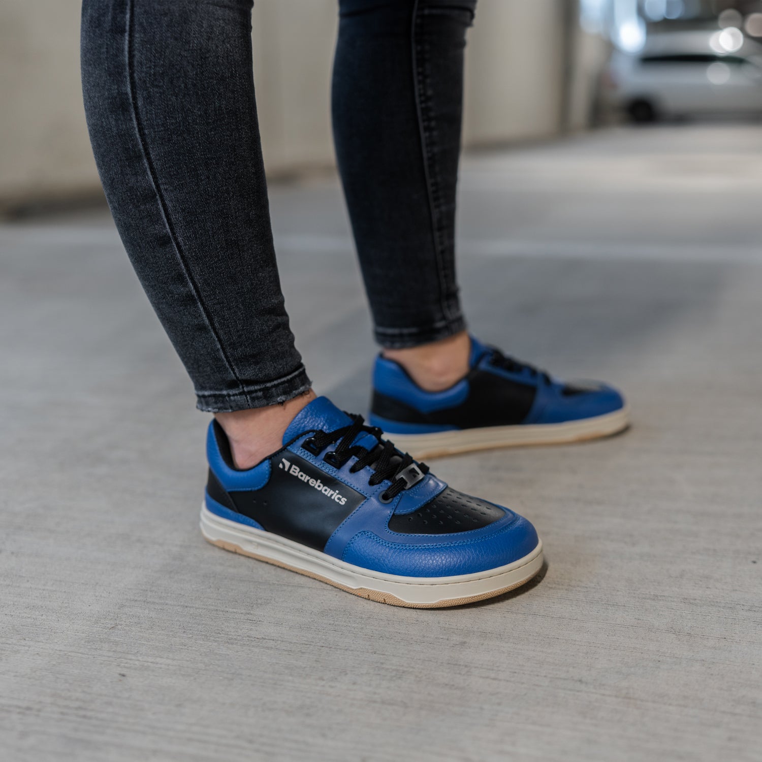 Barefoot Sneakers for Men & Women - Barebarics Wave Black & Blue Minimalist Shoes | Lightweight, Flexible & Comfortable for Running, Walking & Everyday Wear