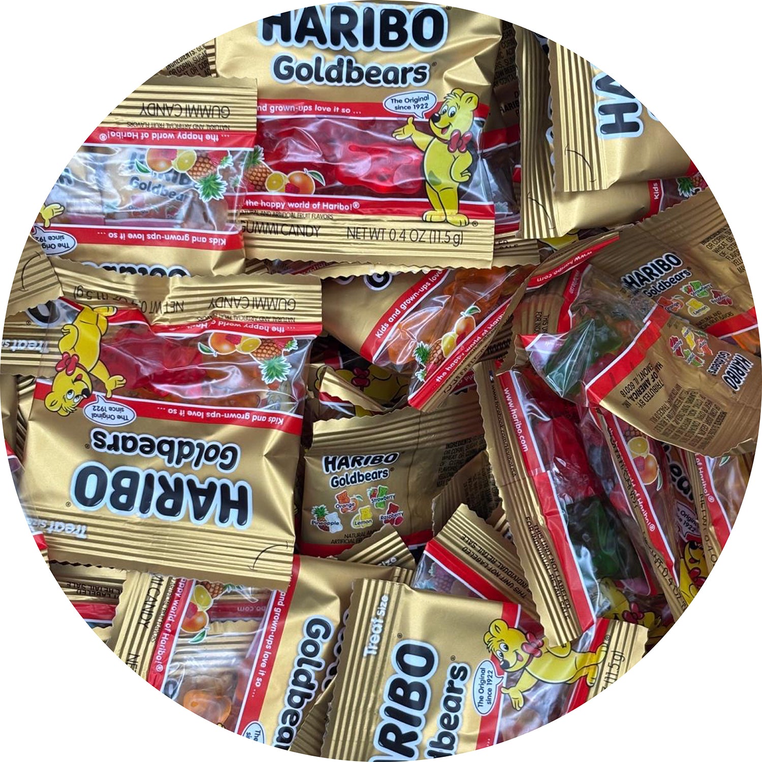 Haribo Goldbears Gummy Candy Fun Size 3.5lb Bag - Delicious Fruit Flavored Chewy Bears for Parties, Snacks & Movie Nights