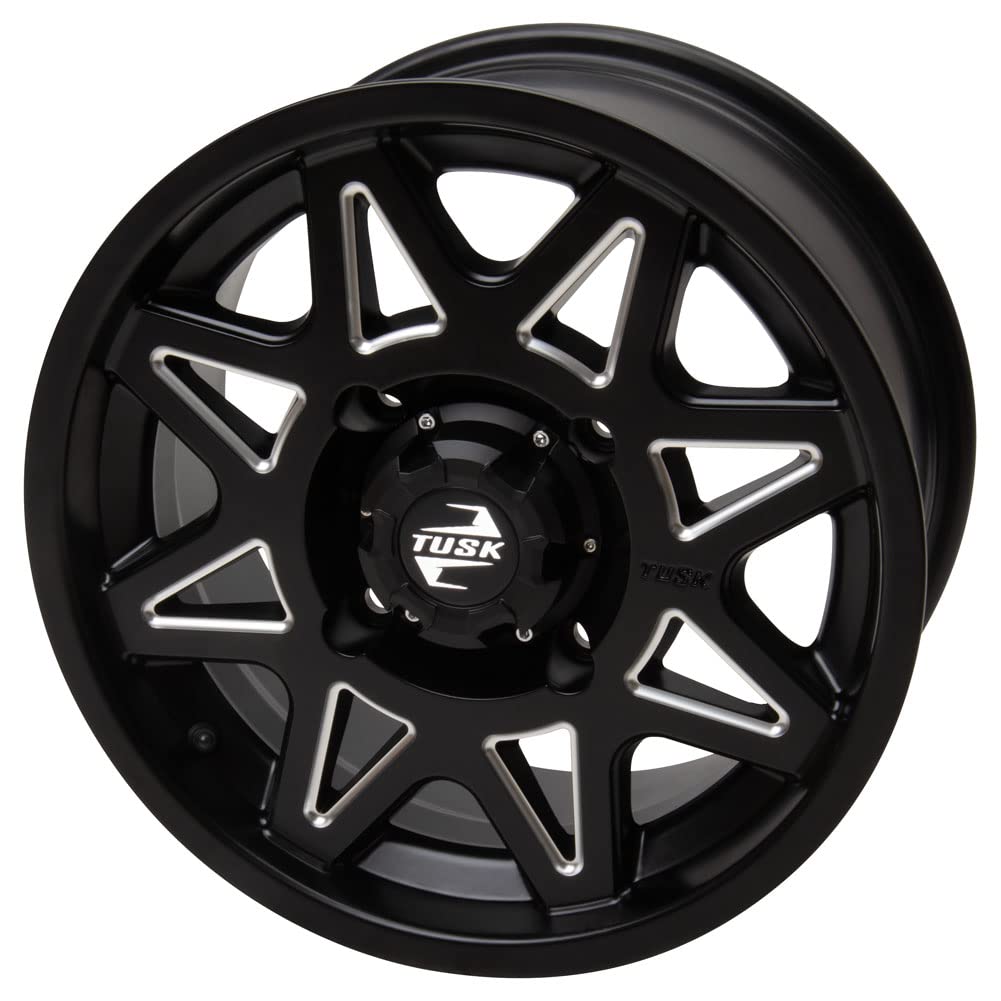 4/137 Tusk Tintic 14x7 5.0 + 2.0 Milled Black Wheel for ARCTIC CAT Stampede 2020 - Durable ATV Wheels for Off-Road Adventures & Trail Riding