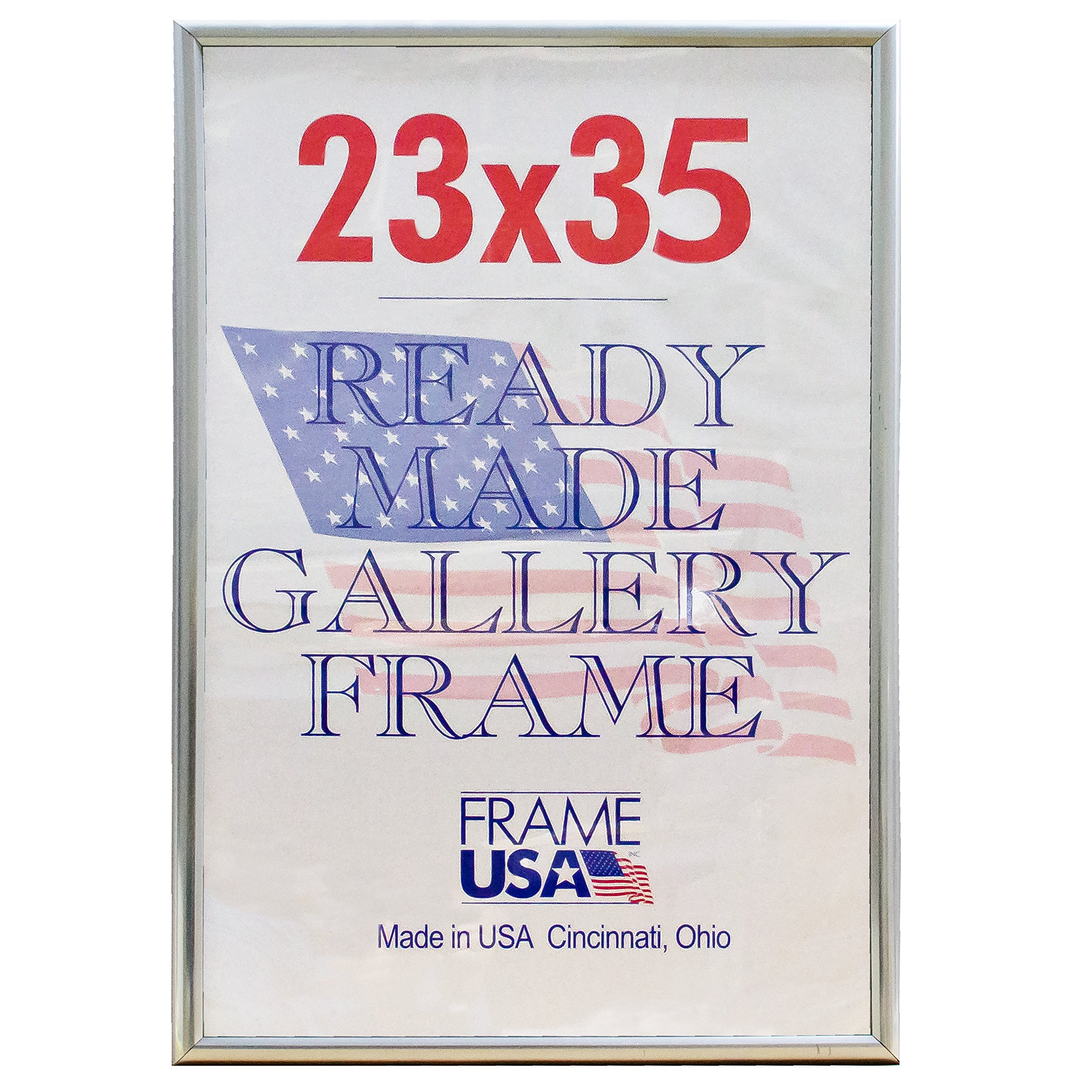 Frame USA 23x35 Deluxe Polystyrene Plastic Poster Frames (Silver) - American Made Wall Art Display for Home, Office & Classroom Decor